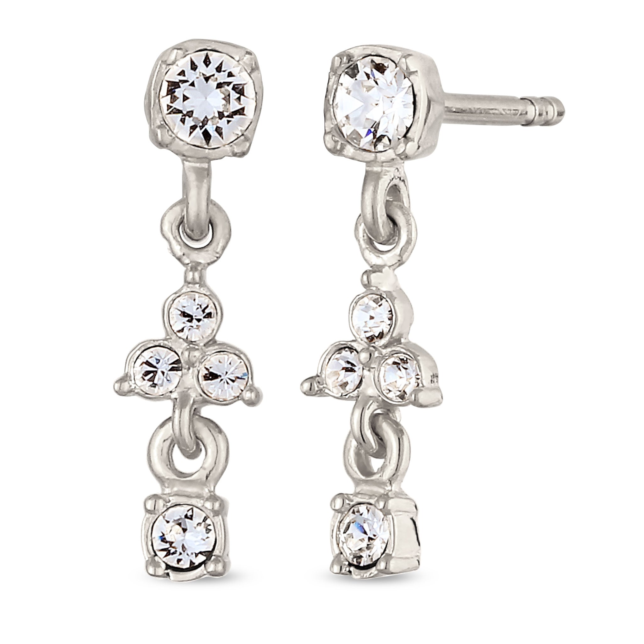 Silber - Elli | Ohrstecker | mit Kristallen von Swarovski® (Weiß) | 925 Sterling Silber