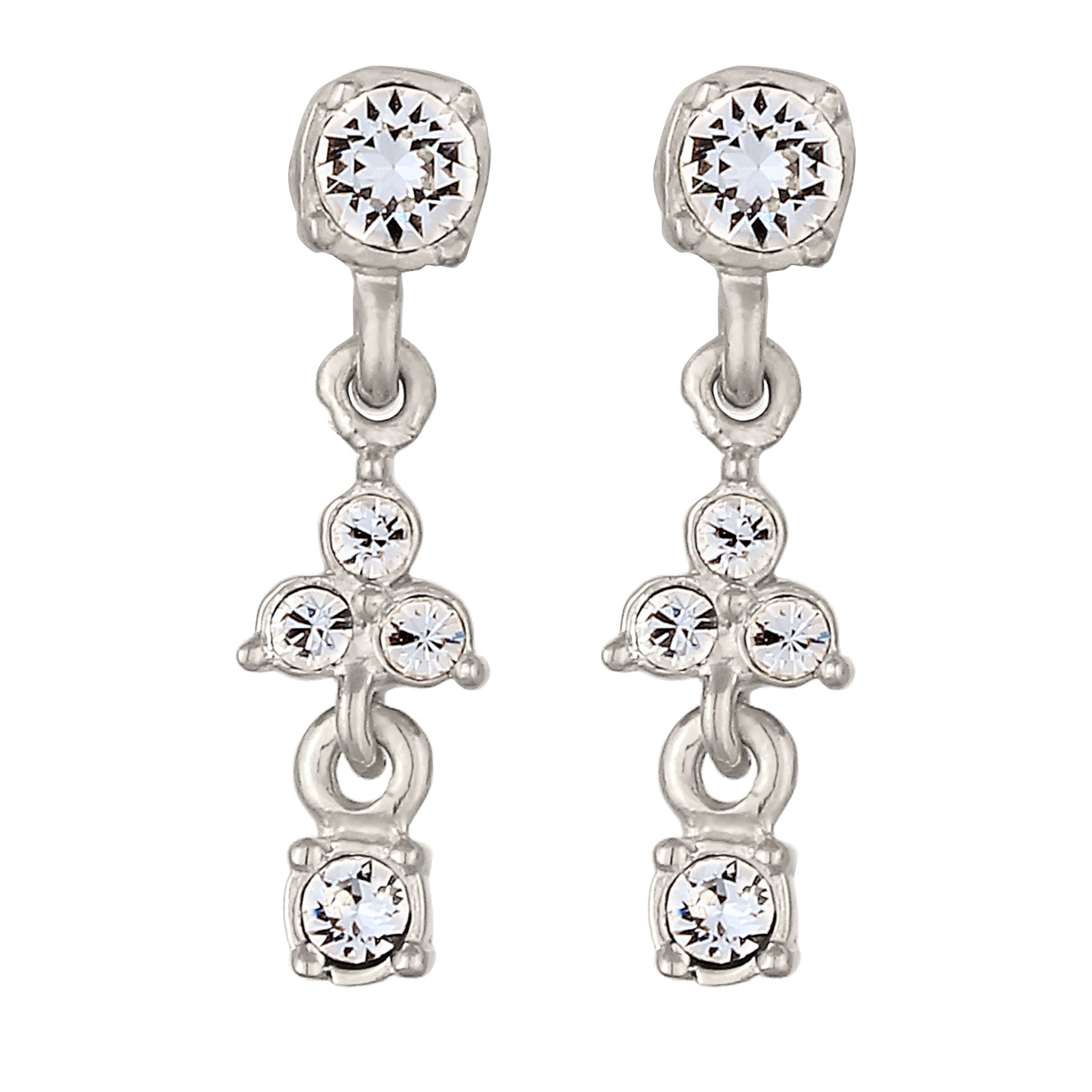 Silber - Elli | Ohrstecker | mit Kristallen von Swarovski® (Weiß) | 925 Sterling Silber