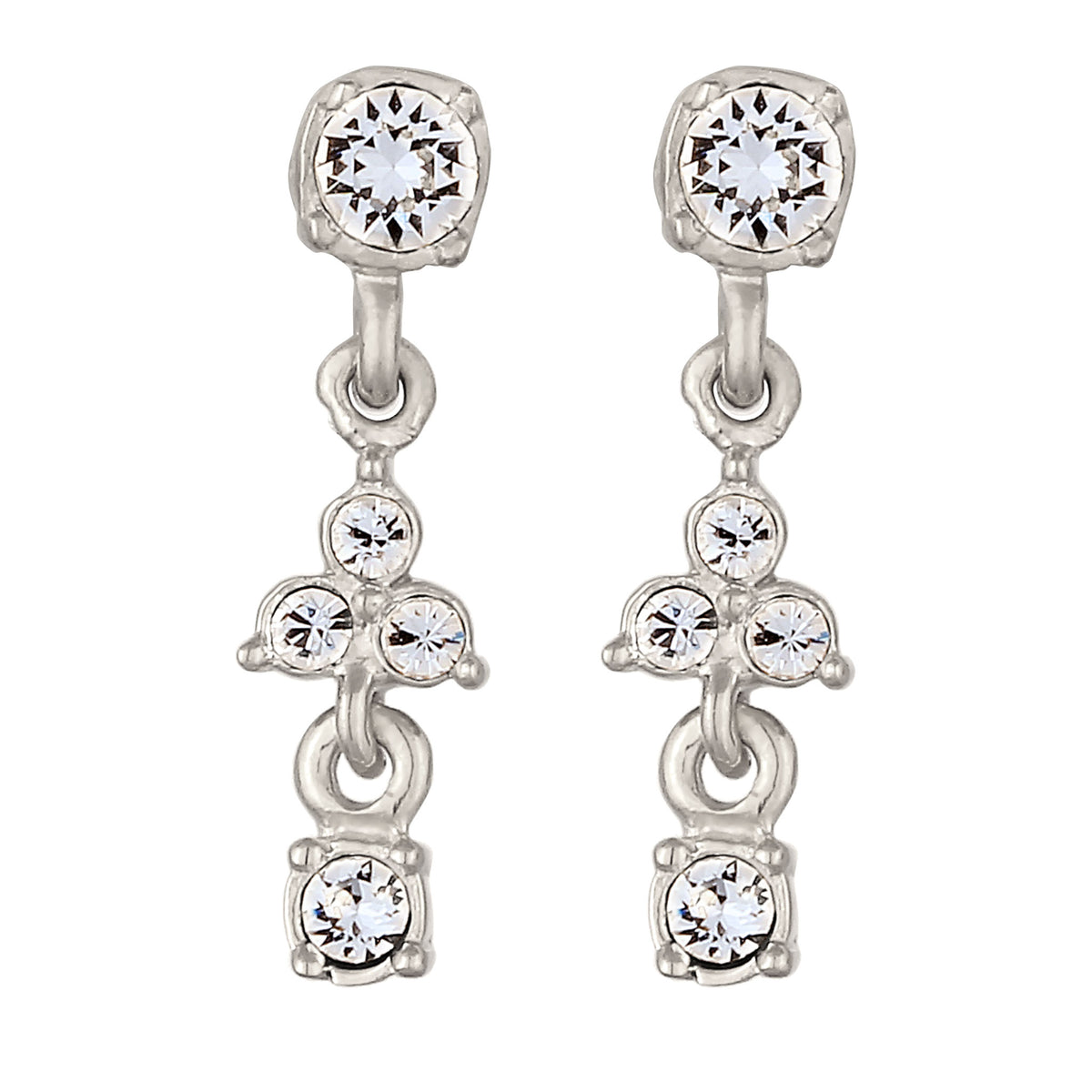 Silber - Elli | Ohrstecker | mit Kristallen von Swarovski® (Weiß) | 925 Sterling Silber