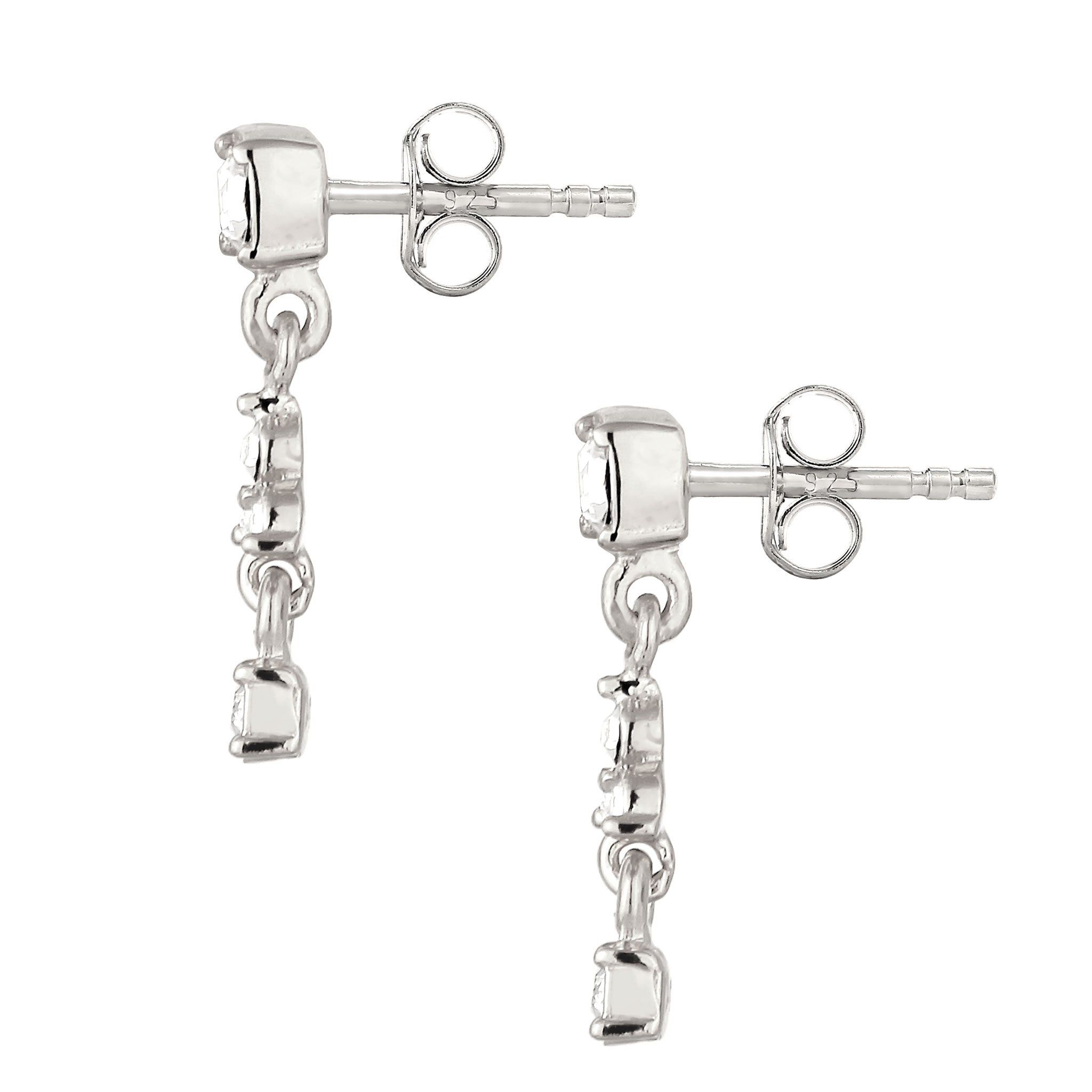 Silber - Elli | Ohrstecker | mit Kristallen von Swarovski® (Weiß) | 925 Sterling Silber
