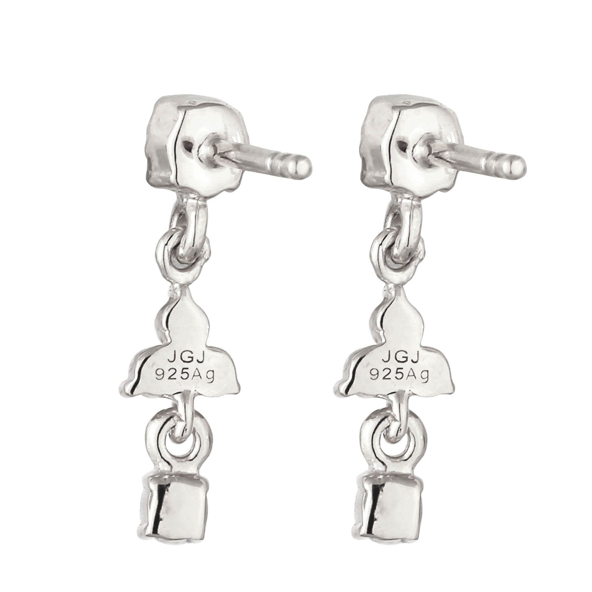 Silber - Elli | Ohrstecker | mit Kristallen von Swarovski® (Weiß) | 925 Sterling Silber