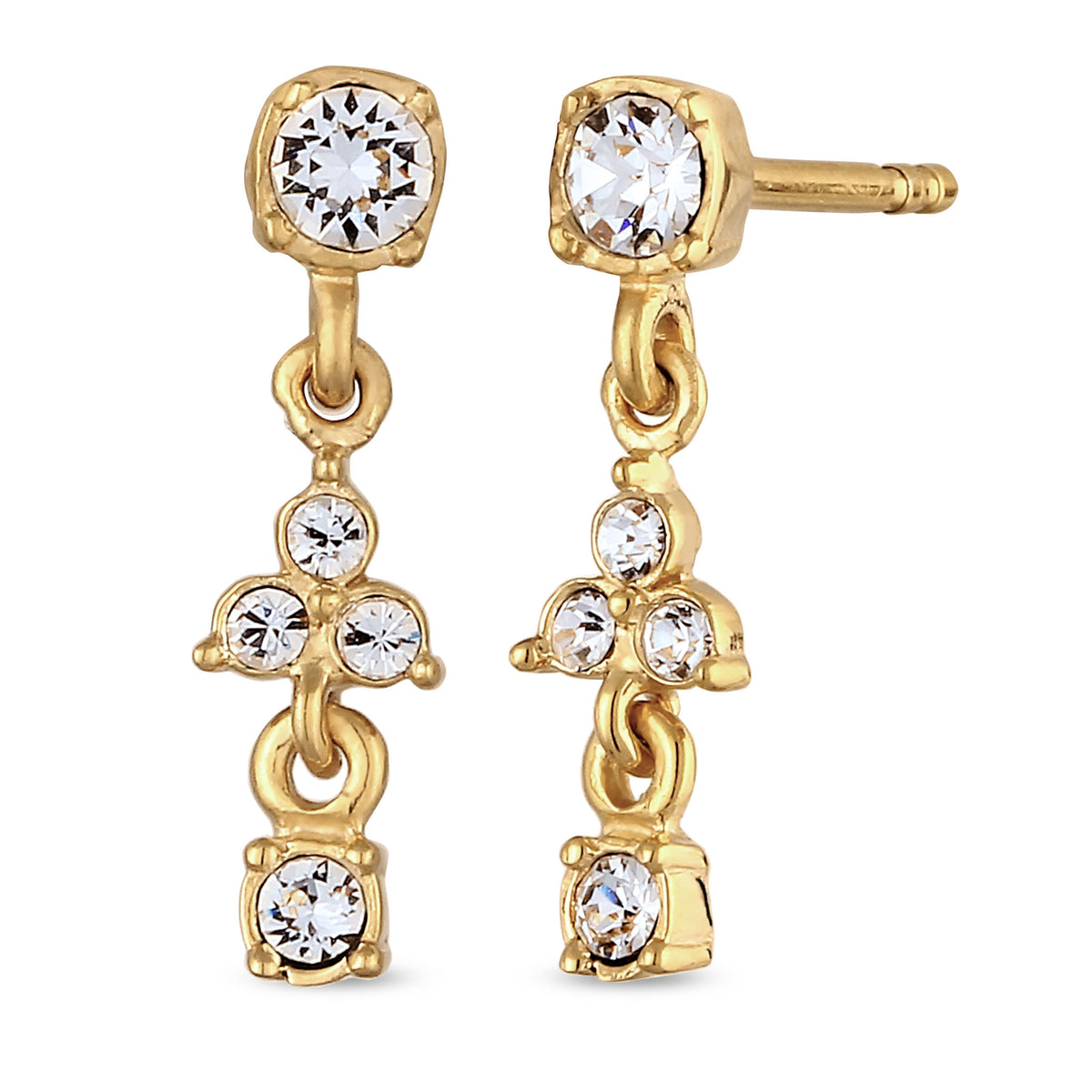 Gold - Elli | Ohrstecker | mit Kristallen von Swarovski® (Weiß) | 925 Sterling Silber vergoldet
