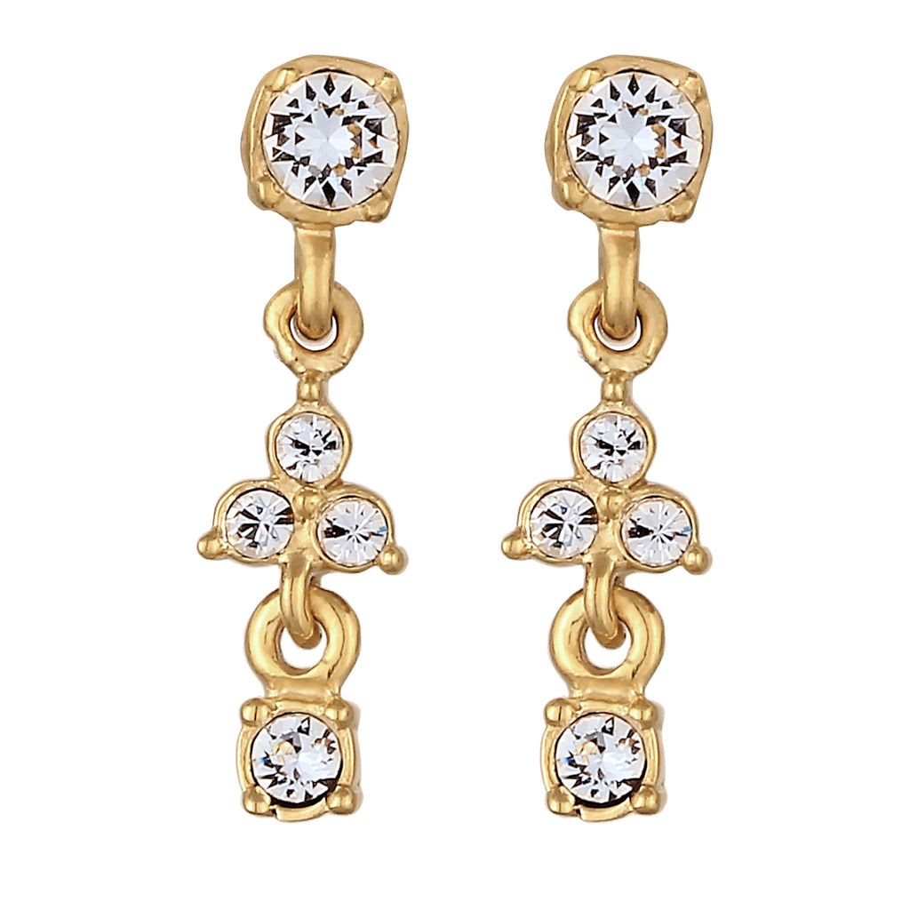 Gold - Elli | Ohrstecker | mit Kristallen von Swarovski® (Weiß) | 925 Sterling Silber vergoldet