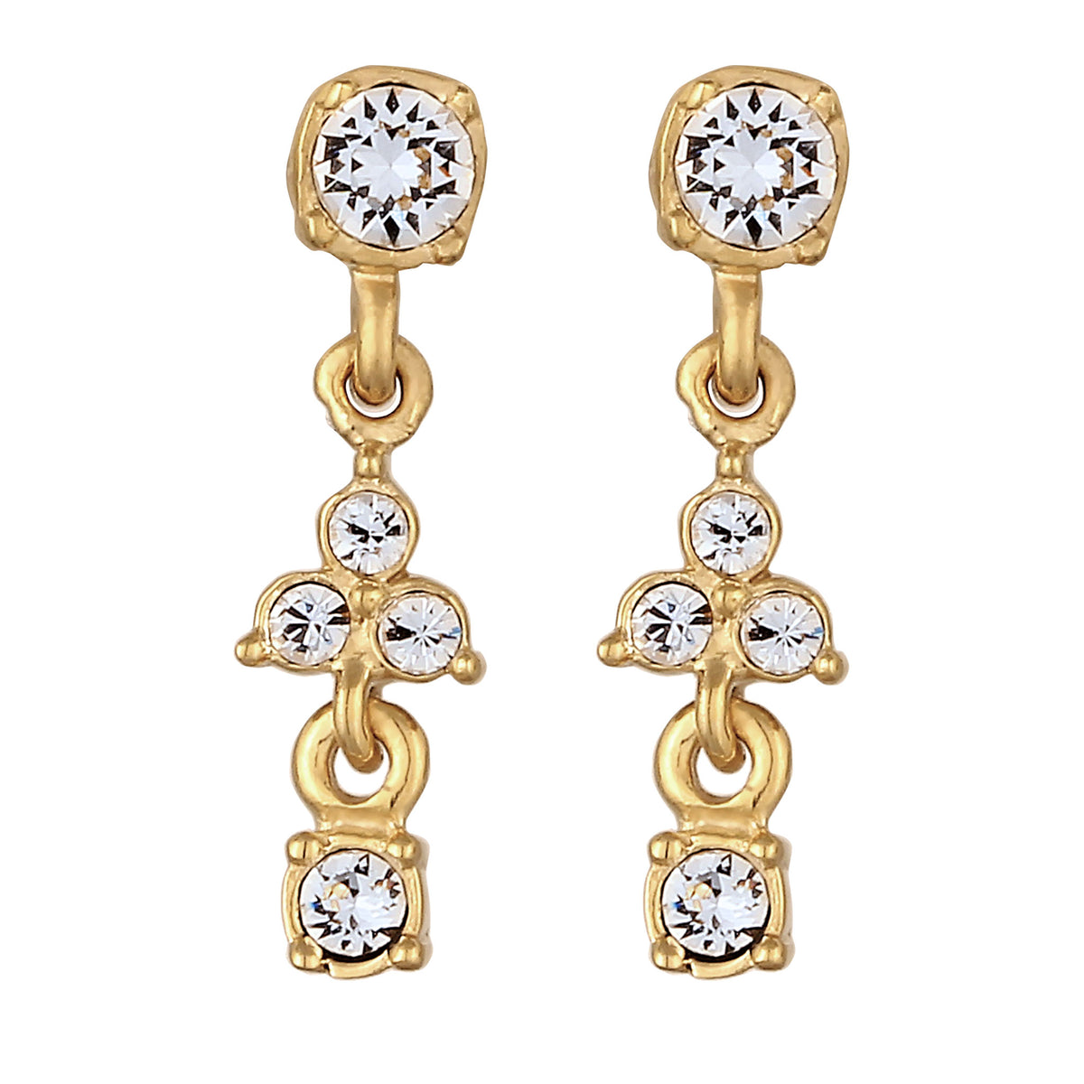 Gold - Elli | Ohrstecker | mit Kristallen von Swarovski® (Weiß) | 925 Sterling Silber vergoldet
