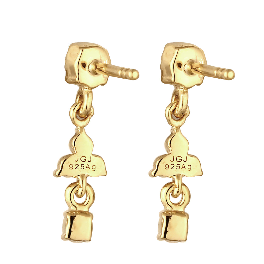 Gold - Elli | Ohrstecker | mit Kristallen von Swarovski® (Weiß) | 925 Sterling Silber vergoldet