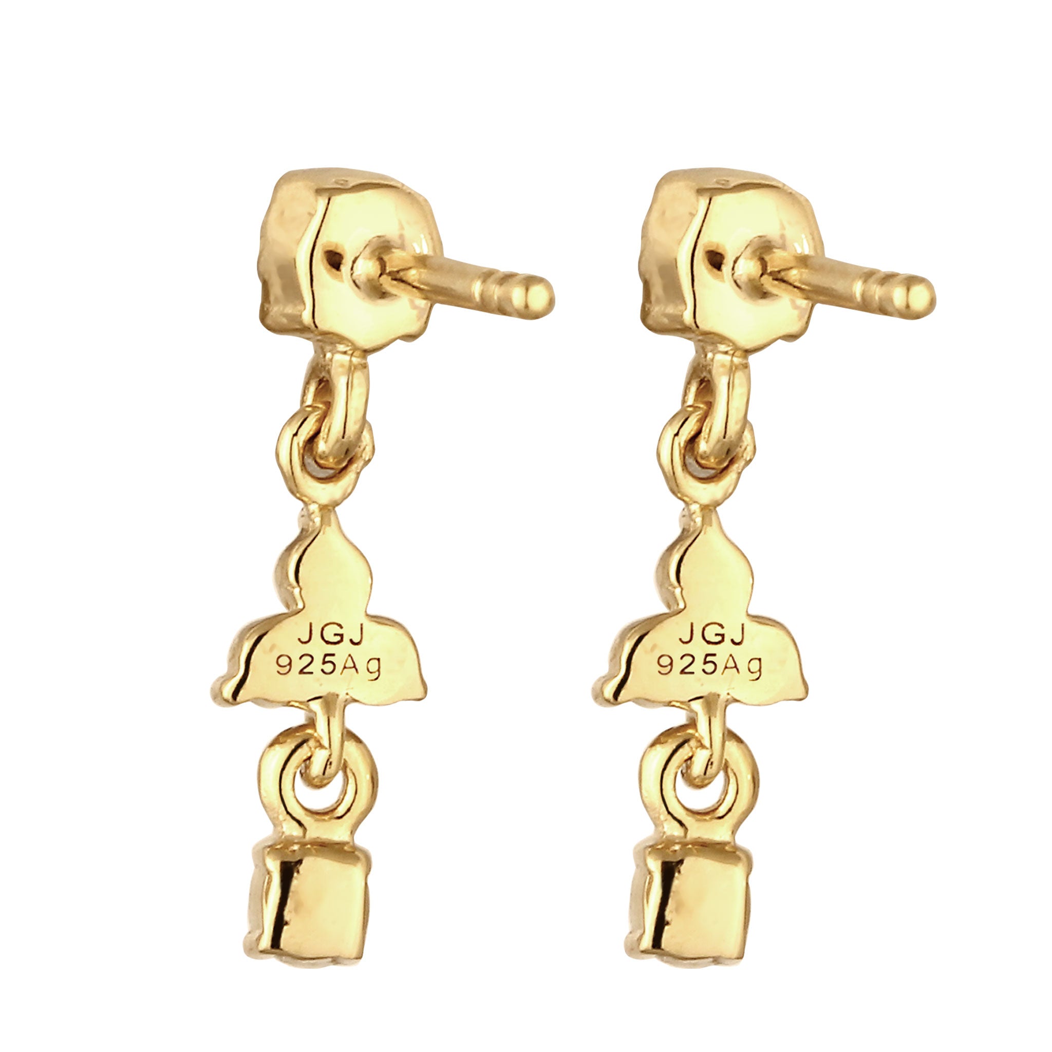 Gold - Elli | Ohrstecker | mit Kristallen von Swarovski® (Weiß) | 925 Sterling Silber vergoldet