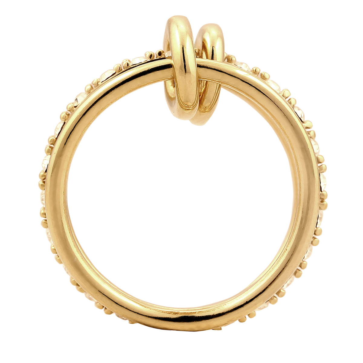 Gold - Elli | Stapelring Knoten | Mit Kristallen von Swarovski® (Weiß) | 925 Sterling Silber vergoldet