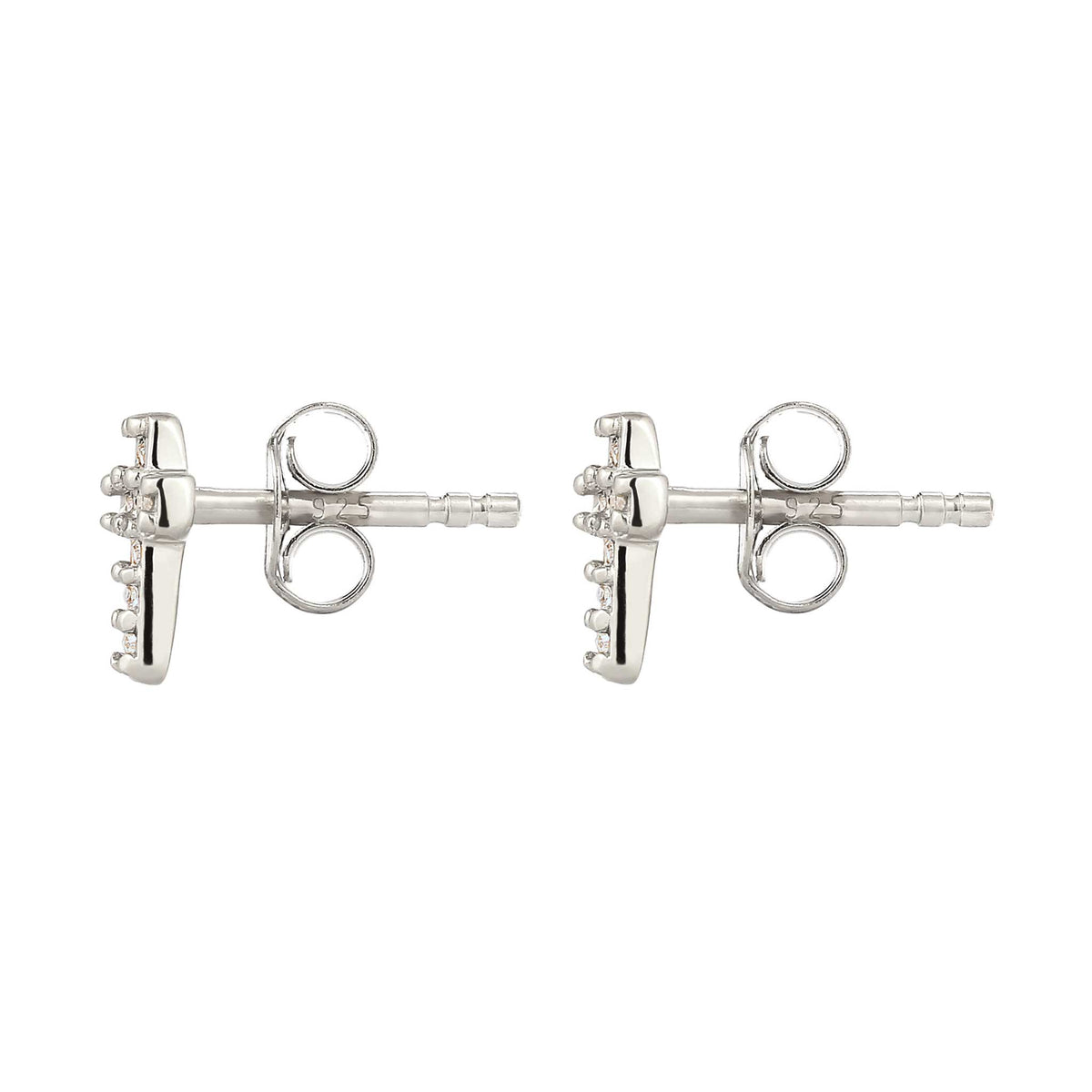 Silber - Elli | Ohrstecker Kreuz | Mit Kristallen von Swarovski® (Weiß) | 925 Sterling Silber