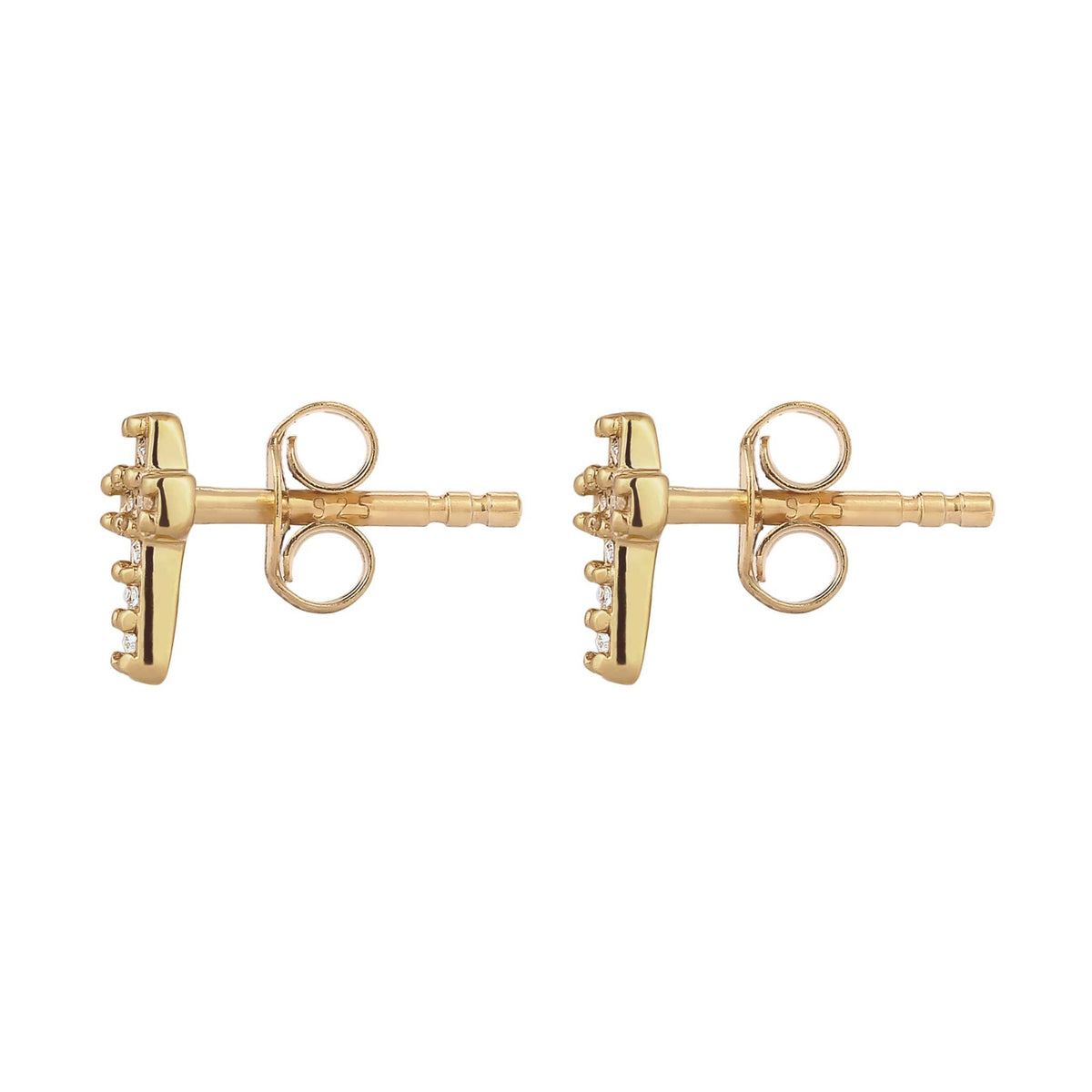 Gold - Elli | Ohrstecker Kreuz | Mit Kristallen von Swarovski® (Weiß) | 925 Sterling Silber vergoldet