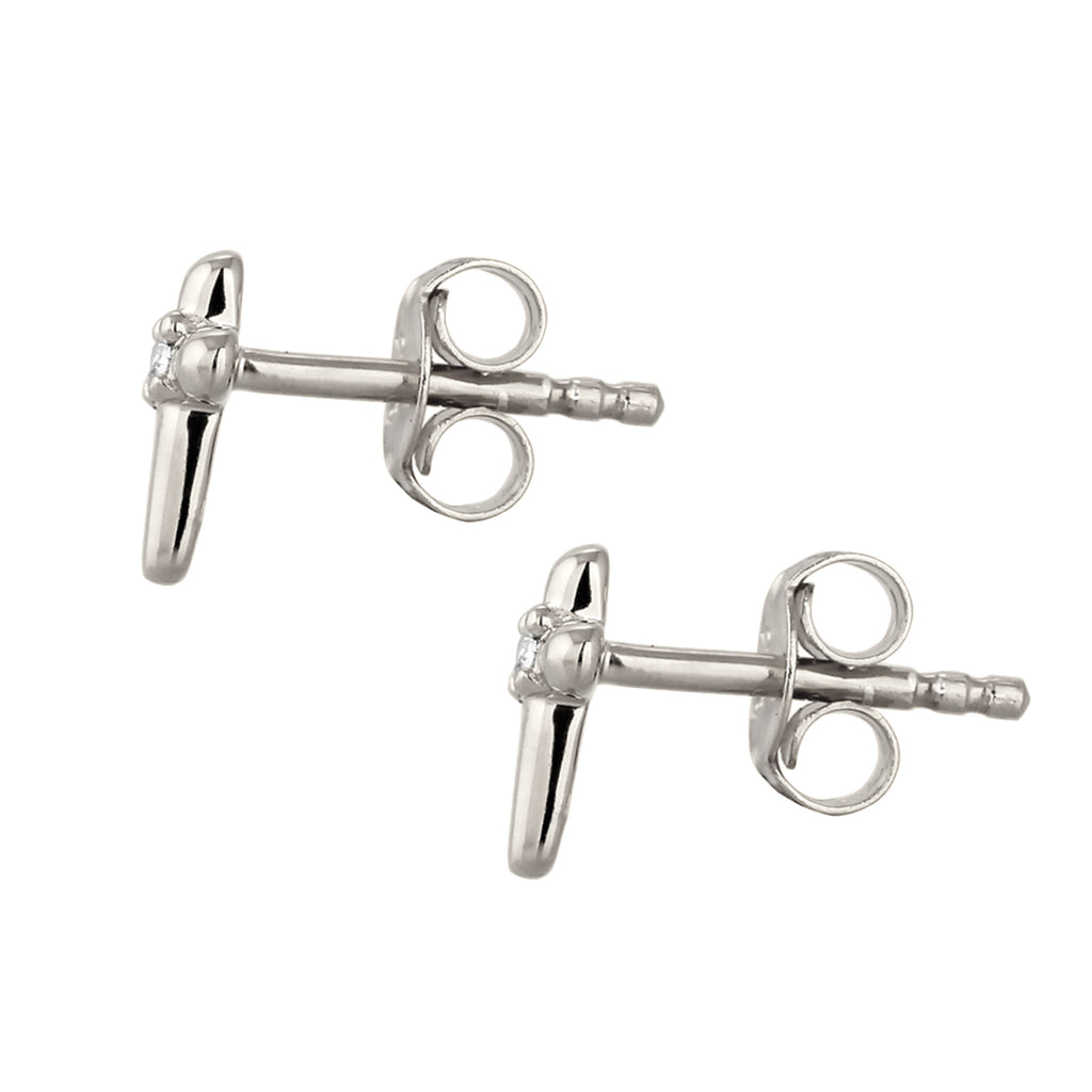 Silber - Elli | Ohrstecker Kreuz | Mit Kristallen von Swarovski® (Weiß) | 925 Sterling Silber