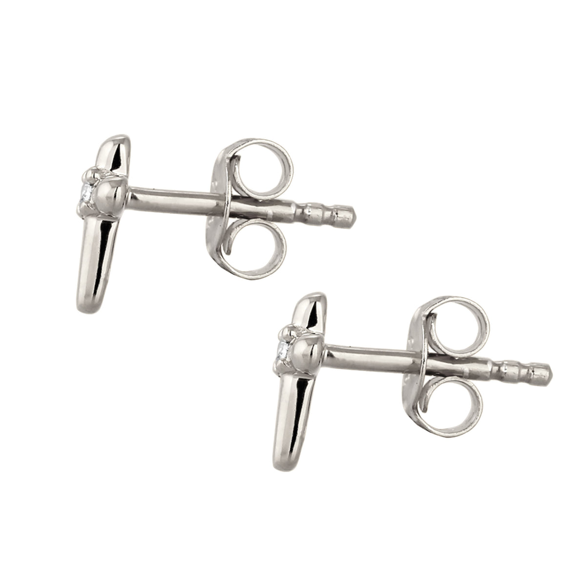 Silber - Elli | Ohrstecker Kreuz | Mit Kristallen von Swarovski® (Weiß) | 925 Sterling Silber