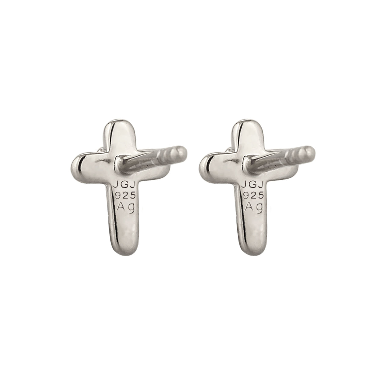 Silber - Elli | Ohrstecker Kreuz | Mit Kristallen von Swarovski® (Weiß) | 925 Sterling Silber