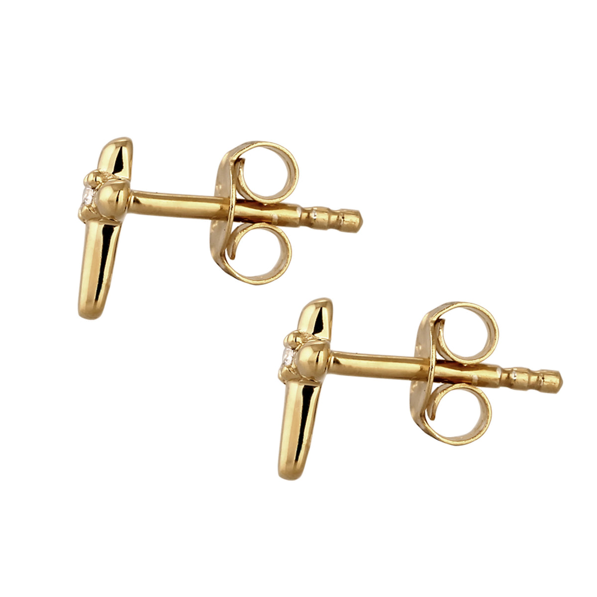 Gold - Elli | Ohrstecker Kreuz | Mit Kristallen von Swarovski® (Weiß) | 925 Sterling Silber vergoldet