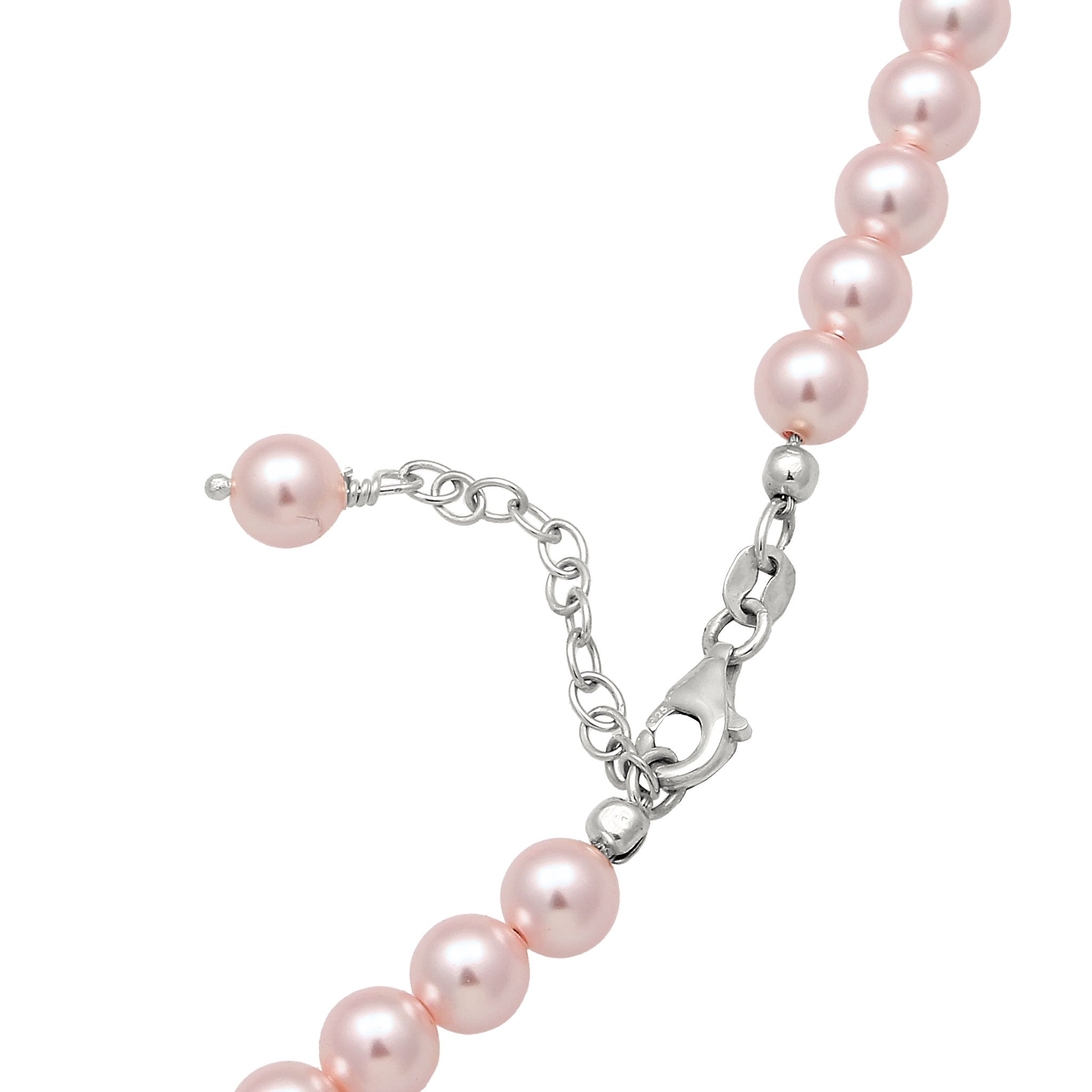 Rosa - Nenalina | Halskette | Perlen von Swarovski®(Rosa) | 925 Sterling Silber