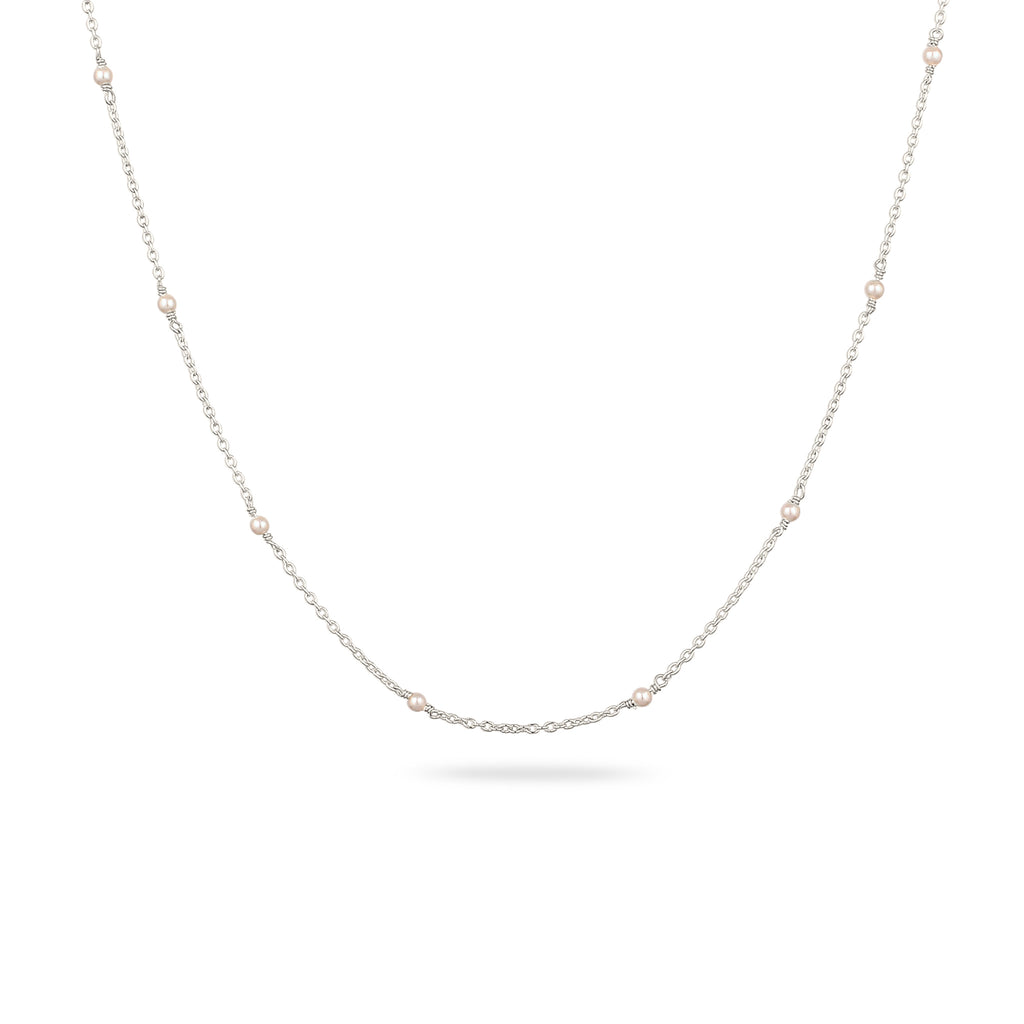 Silber - Elli | Halskette | Mit Perlen von Swarovski® (Weiß) | 925 Sterling Silber