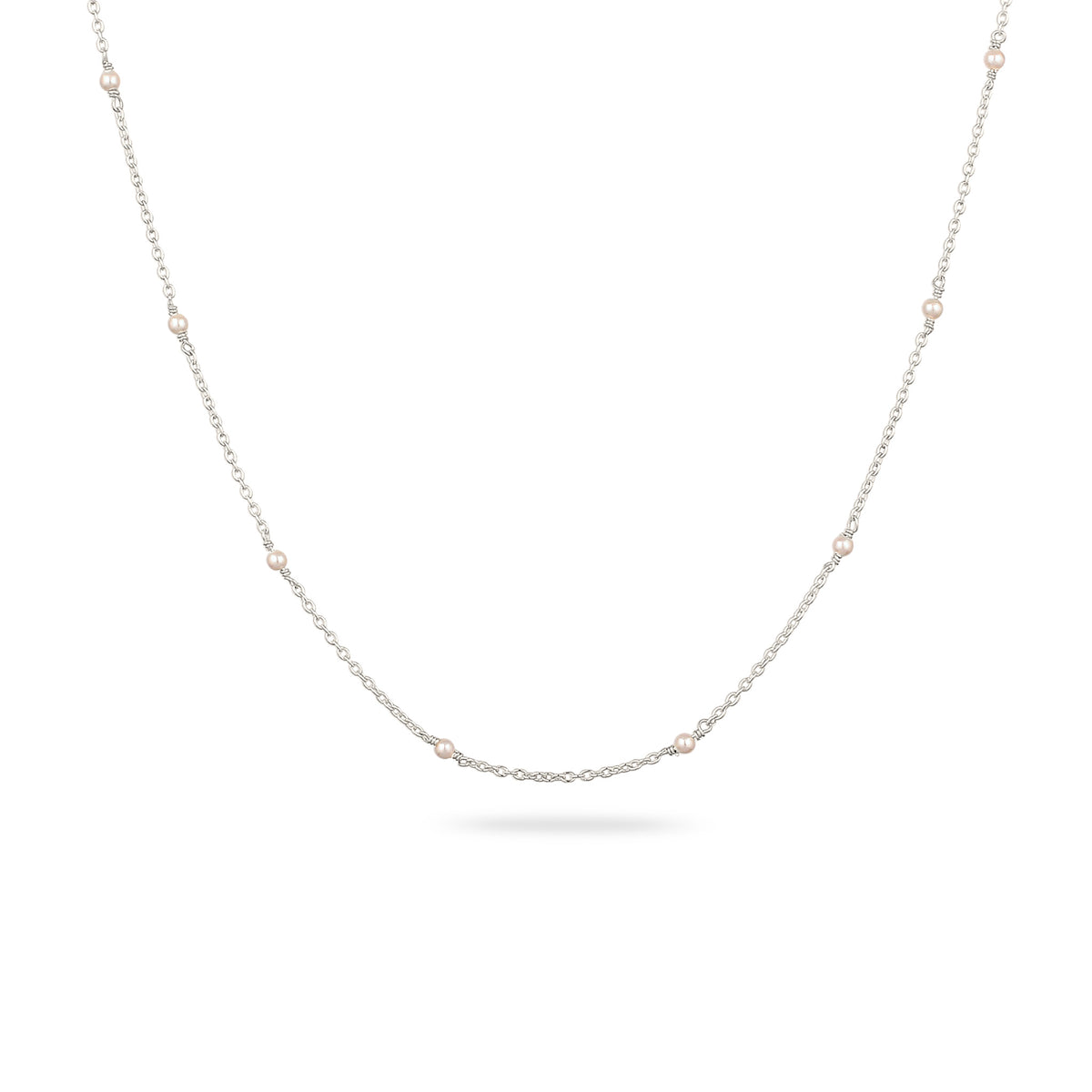 Silber - Elli | Halskette | Mit Perlen von Swarovski® (Weiß) | 925 Sterling Silber
