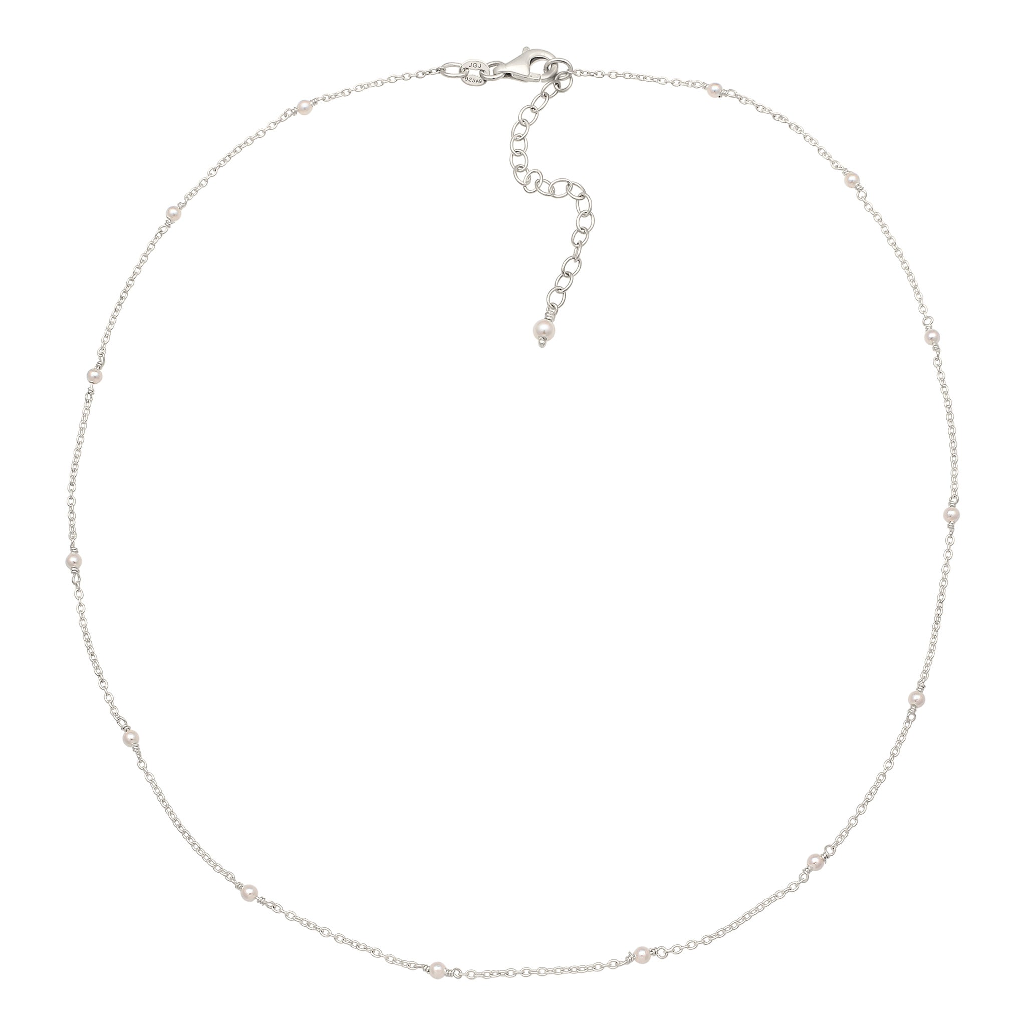 Silber - Elli | Halskette | Mit Perlen von Swarovski® (Weiß) | 925 Sterling Silber