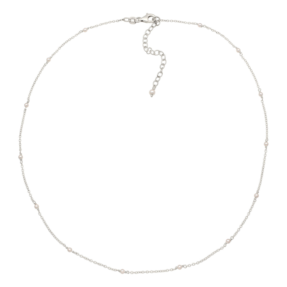 Silber - Elli | Halskette | Mit Perlen von Swarovski® (Weiß) | 925 Sterling Silber