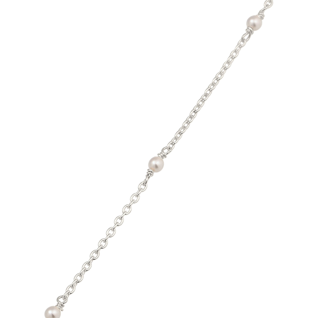 Silber - Elli | Halskette | Mit Perlen von Swarovski® (Weiß) | 925 Sterling Silber