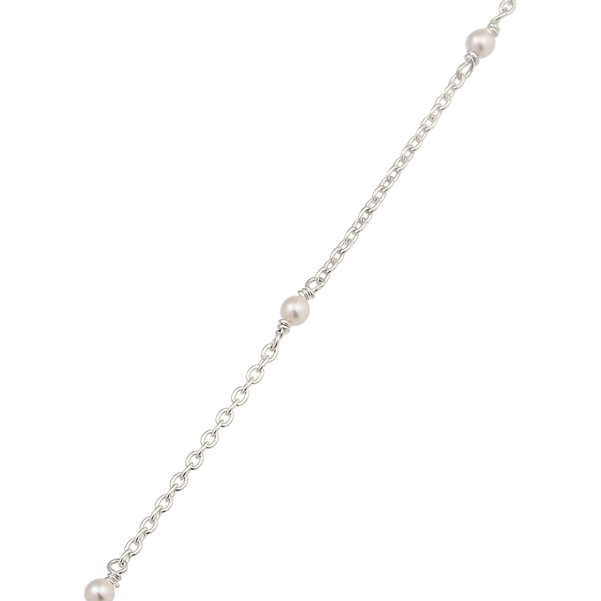 Silber - Elli | Halskette | Mit Perlen von Swarovski® (Weiß) | 925 Sterling Silber