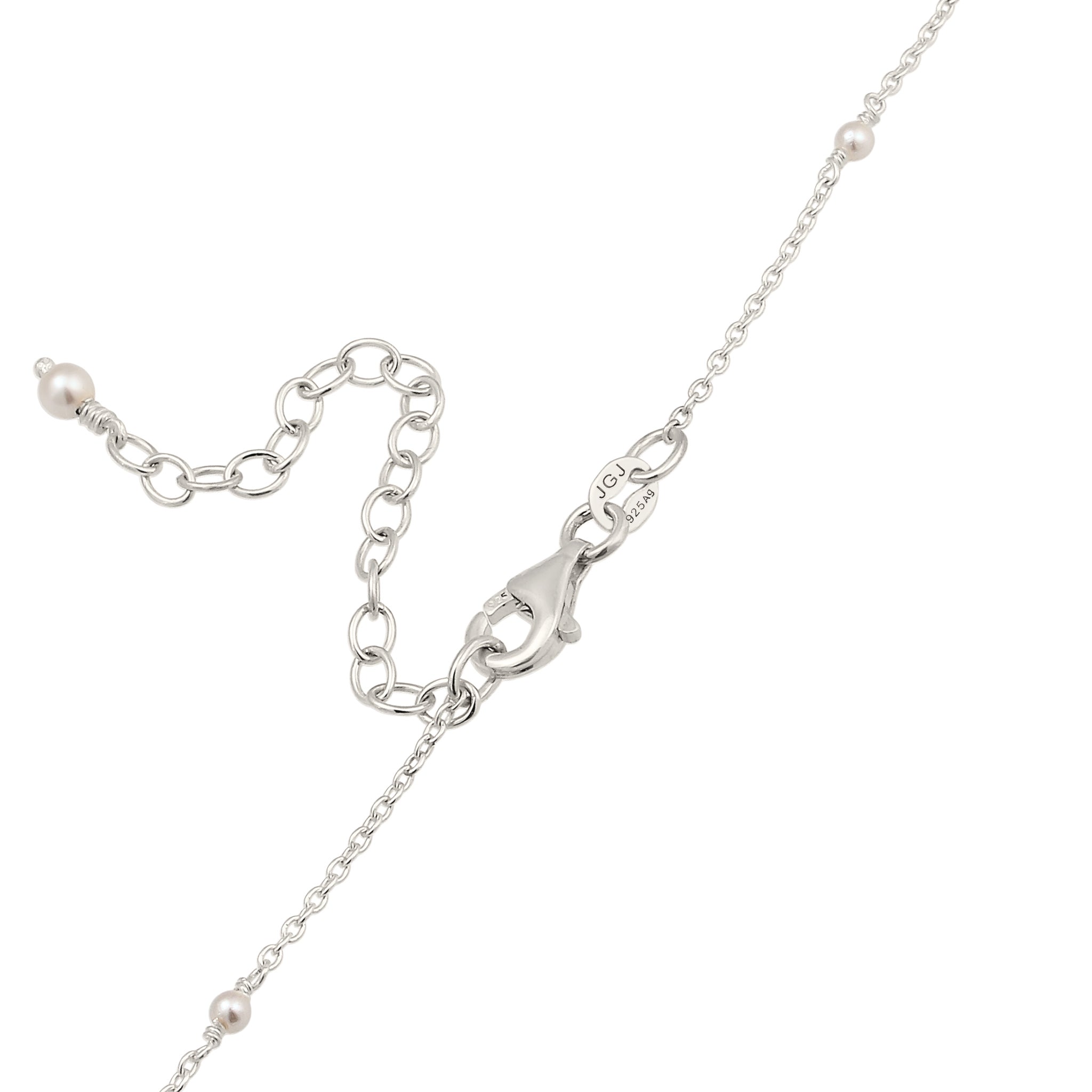 Silber - Elli | Halskette | Mit Perlen von Swarovski® (Weiß) | 925 Sterling Silber