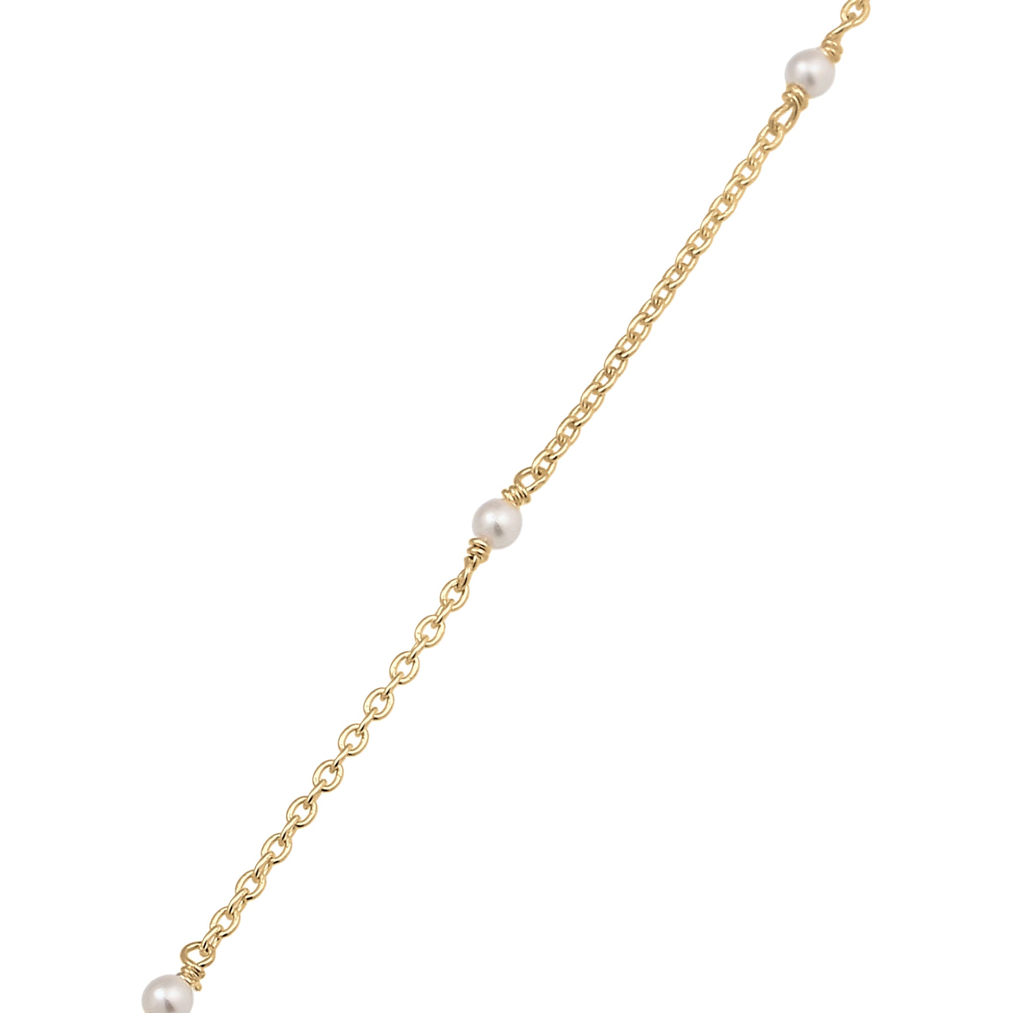 Gold - Elli | Halskette mit Swarovski Perlen (Weiß) | 925 Sterling Silber vergoldet