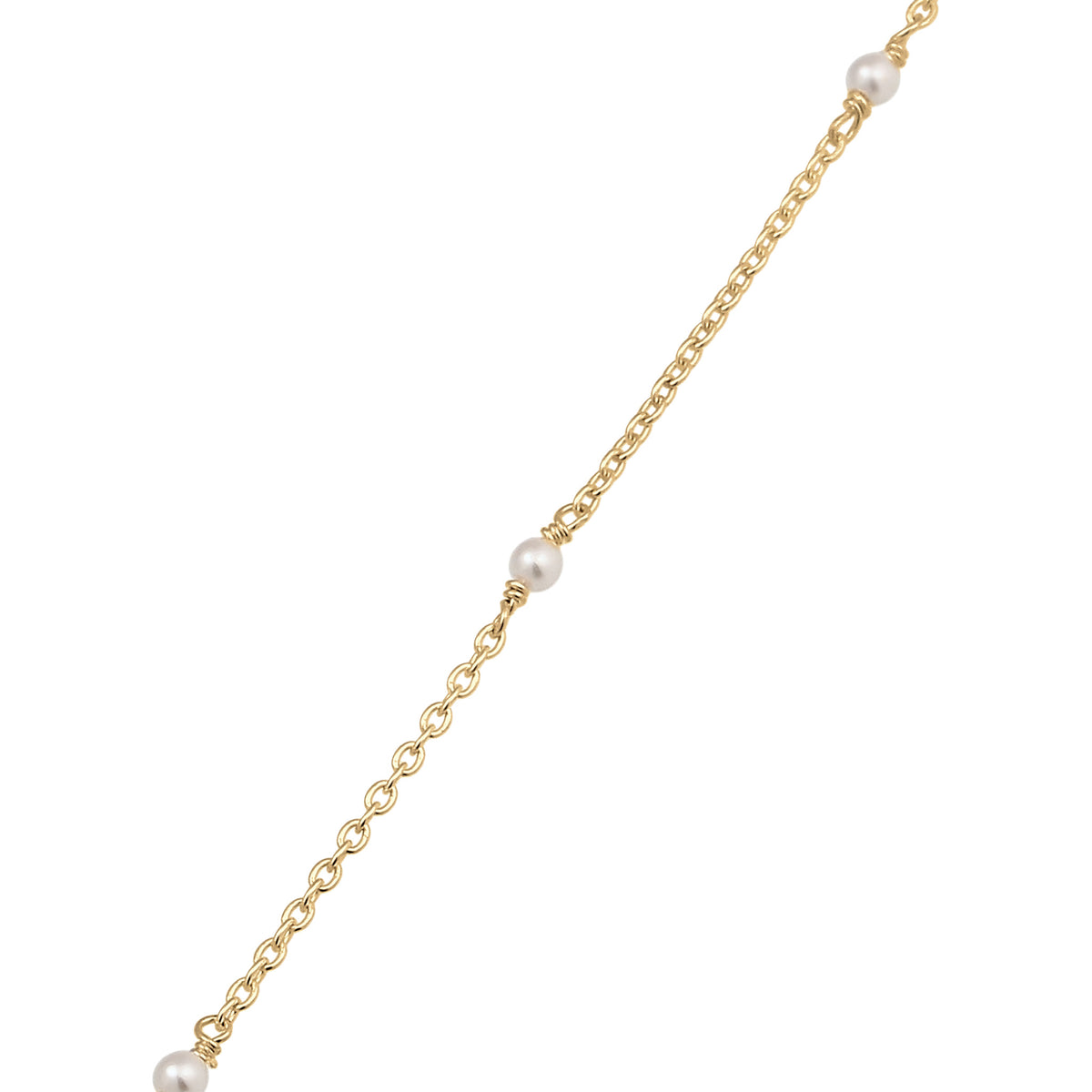 Gold - Elli | Halskette mit Swarovski Perlen (Weiß) | 925 Sterling Silber vergoldet
