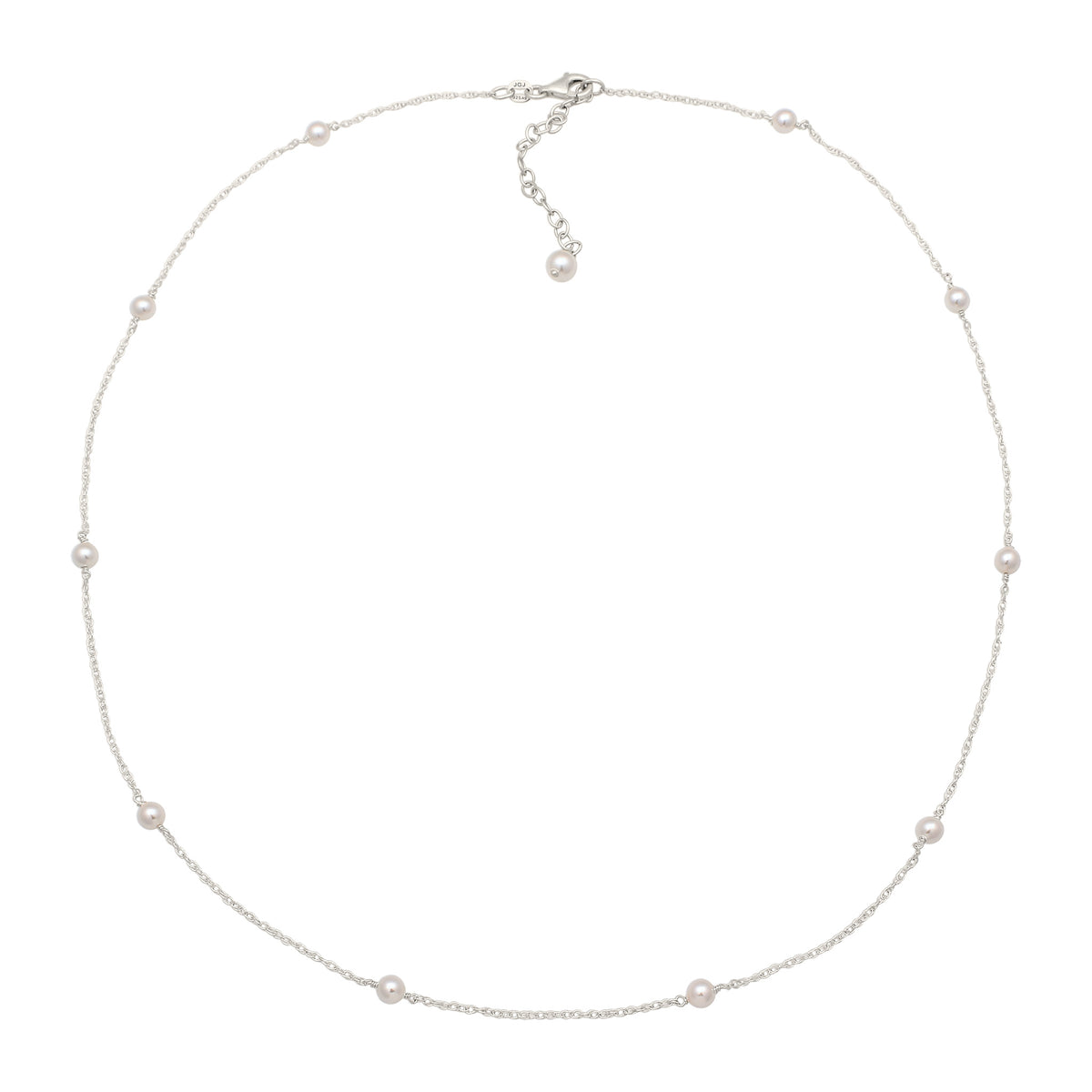 Silber - Elli | Halskette | Mit Perlen von Swarovski® (Weiß) | 925 Sterling Silber