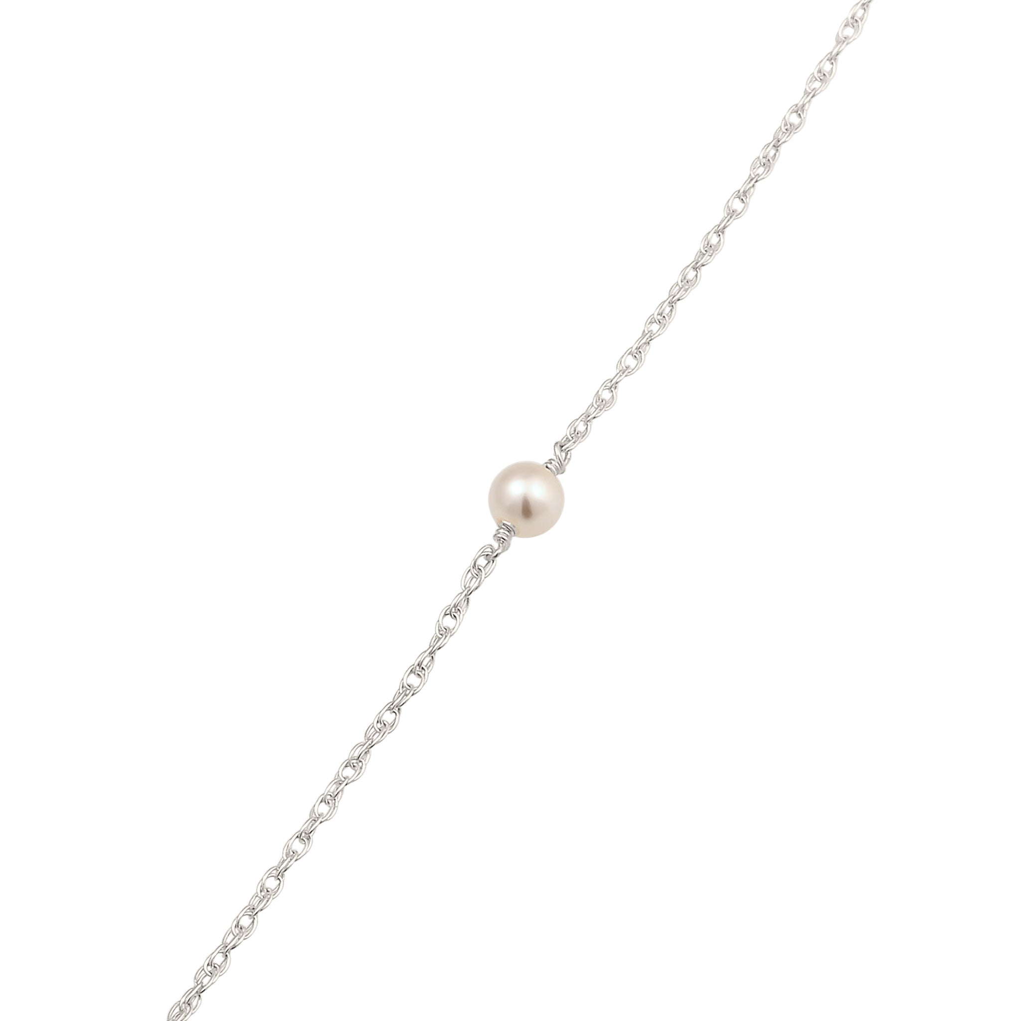 Silber - Elli | Halskette | Mit Perlen von Swarovski® (Weiß) | 925 Sterling Silber