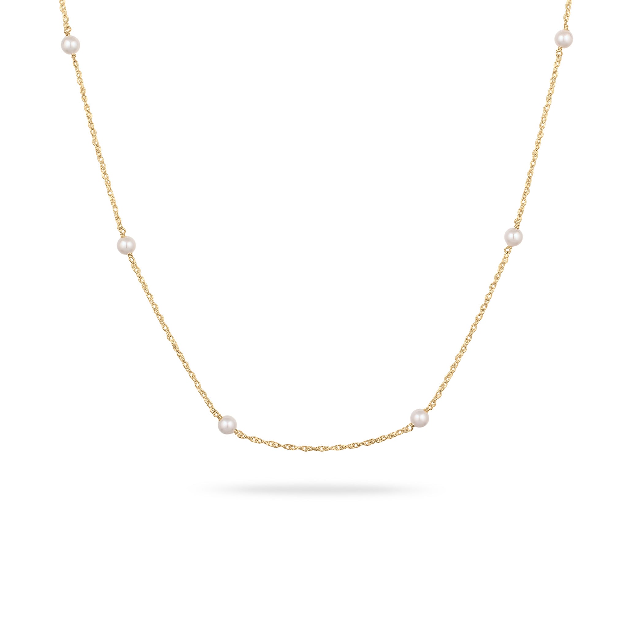 Gold - Elli | Halskette | Mit Perlen von Swarovski® (Weiß) | 925 Sterling Silber vergoldet