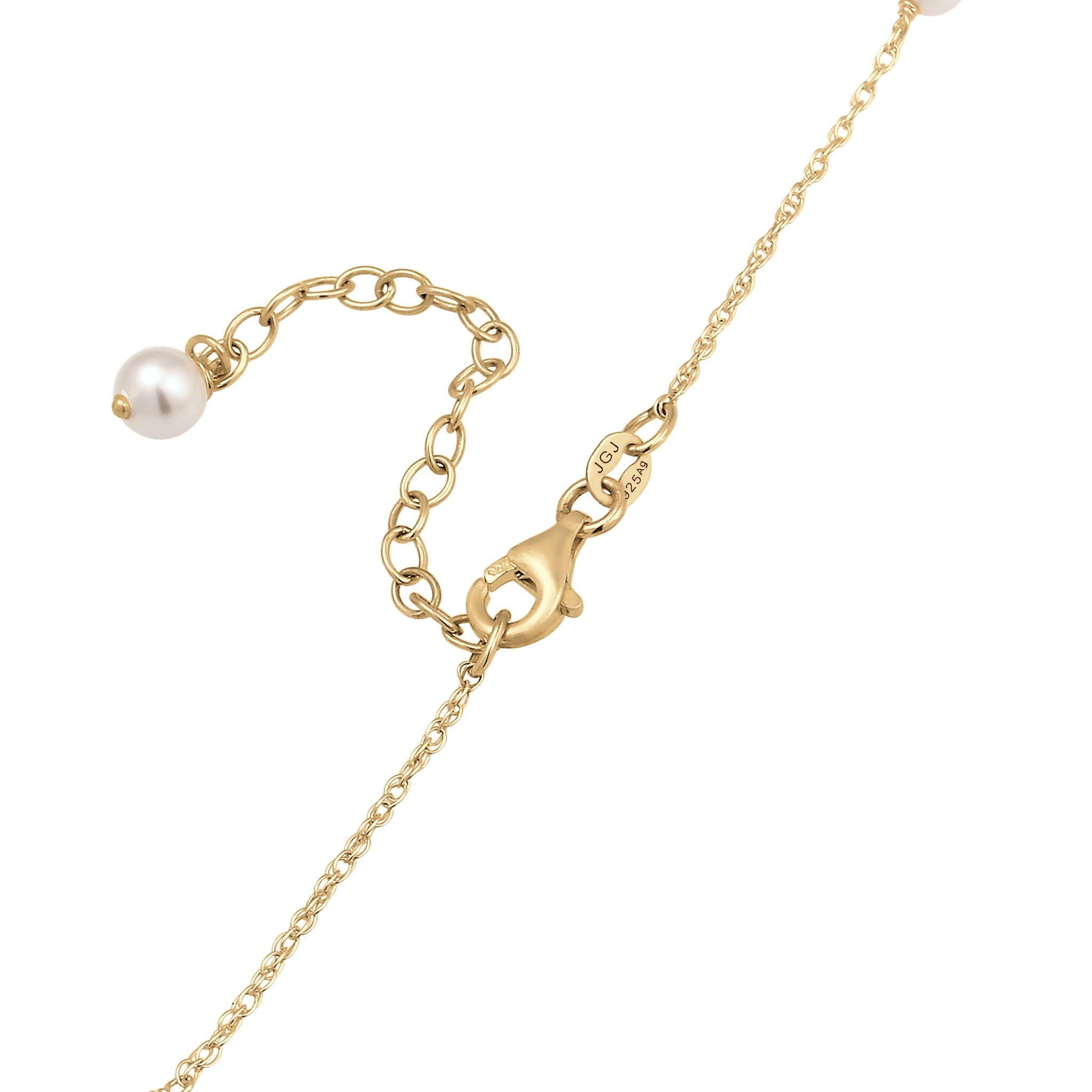 Gold - Elli | Halskette | Mit Perlen von Swarovski® (Weiß) | 925 Sterling Silber vergoldet