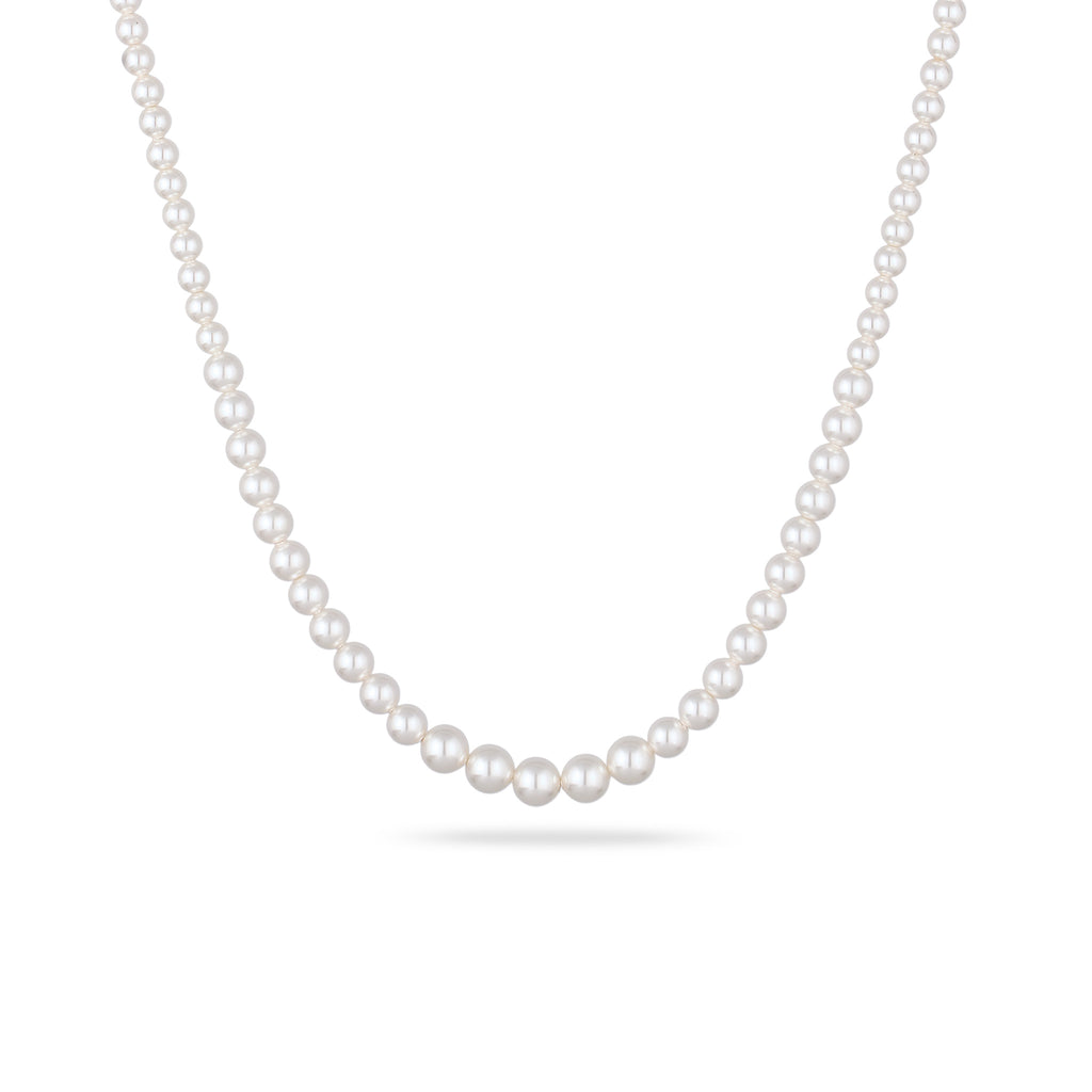 Silber - Elli | Halskette mit Perlen von Swarovski® (Weiß) | 925 Sterling Silber