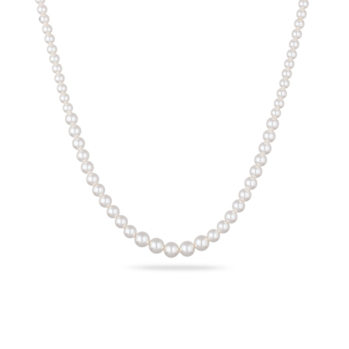 Silber - Elli | Halskette mit Perlen von Swarovski® (Weiß) | 925 Sterling Silber