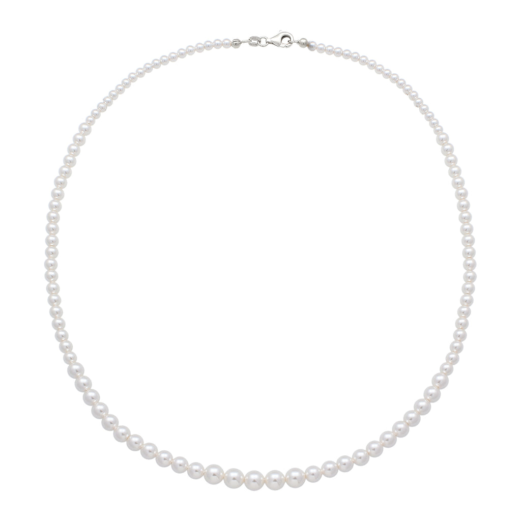 Silber - Elli | Halskette mit Perlen von Swarovski® (Weiß) | 925 Sterling Silber