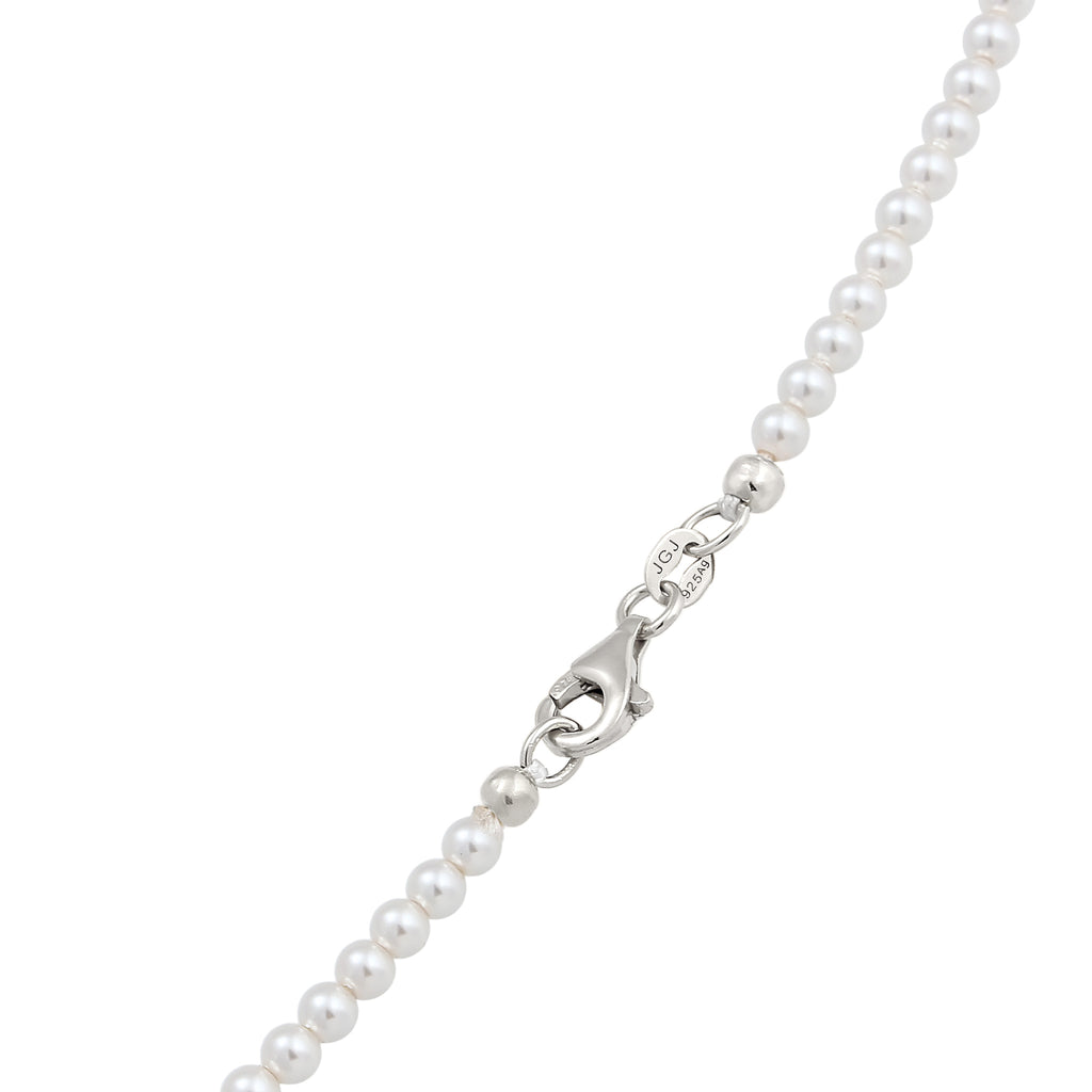 Silber - Elli | Halskette mit Perlen von Swarovski® (Weiß) | 925 Sterling Silber