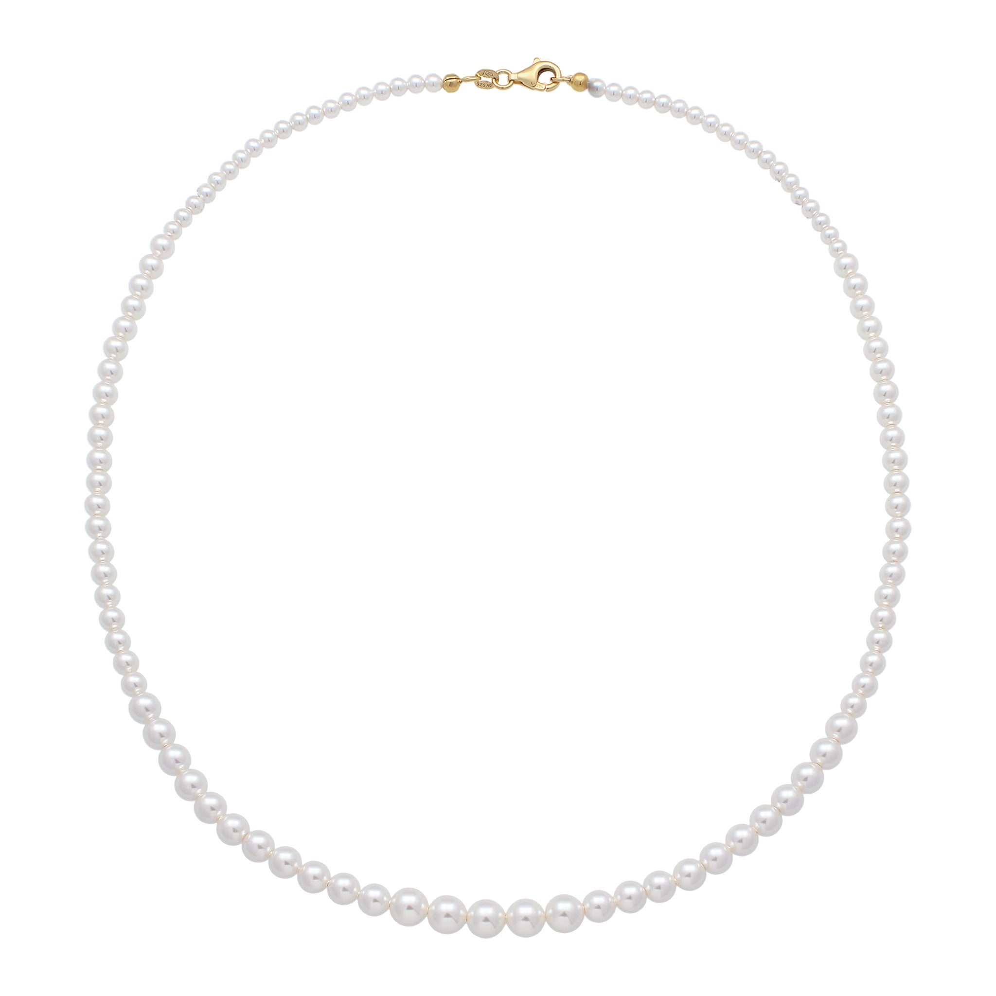 Gold - Elli | Halskette mit Perlen von Swarovski® (Weiß) | 925 Sterling Silber vergoldet