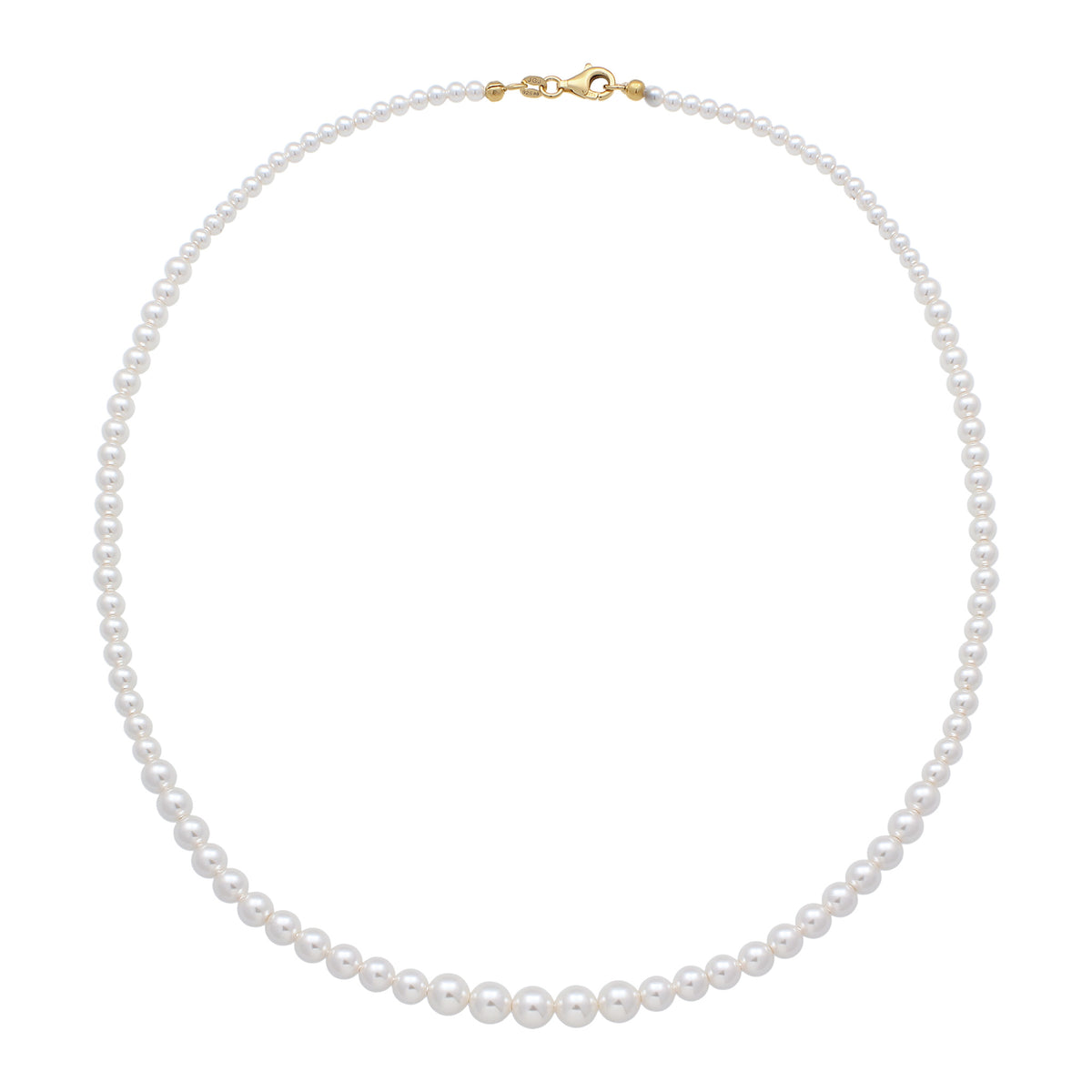 Gold - Elli | Halskette mit Perlen von Swarovski® (Weiß) | 925 Sterling Silber vergoldet