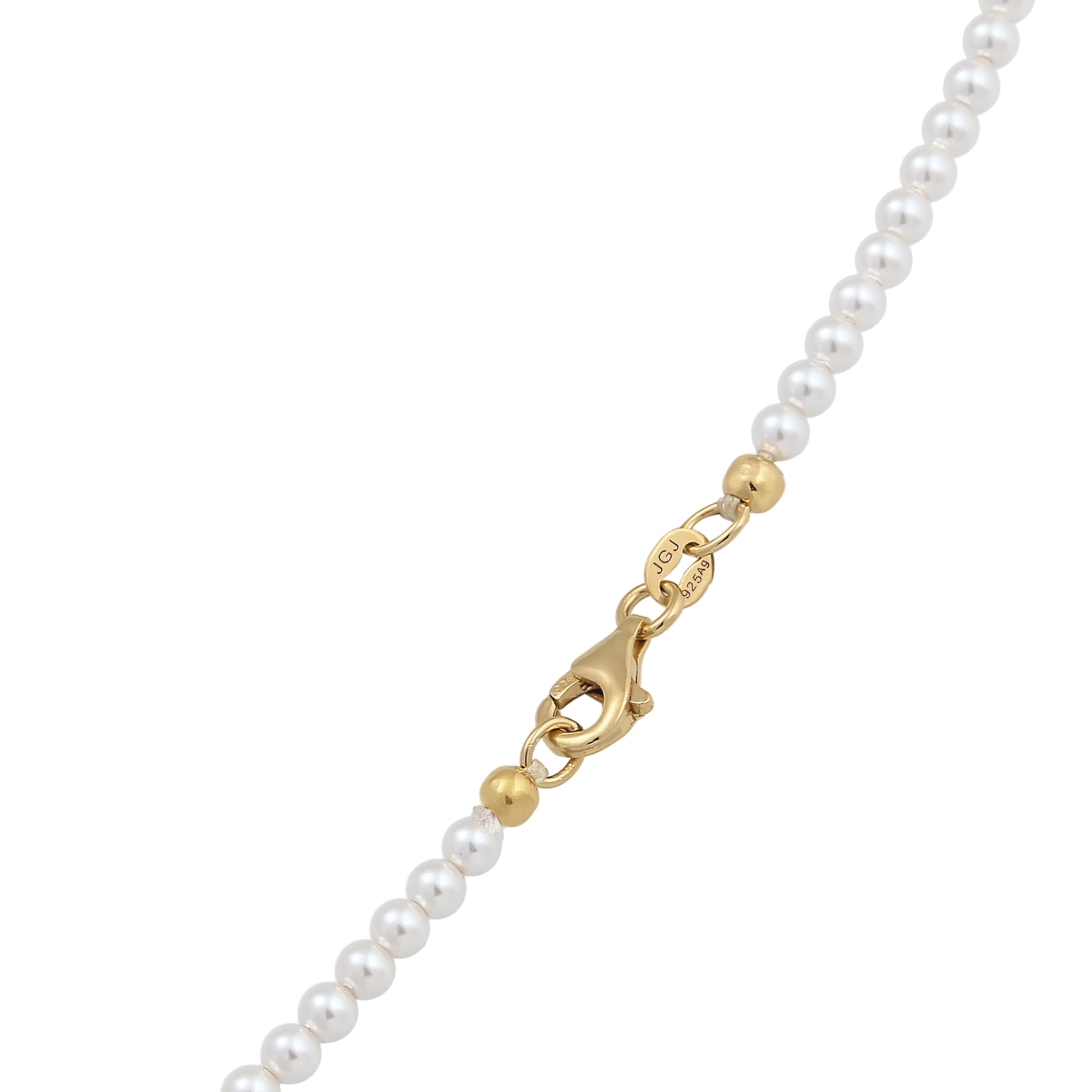 Gold - Elli | Halskette mit Perlen von Swarovski® (Weiß) | 925 Sterling Silber vergoldet
