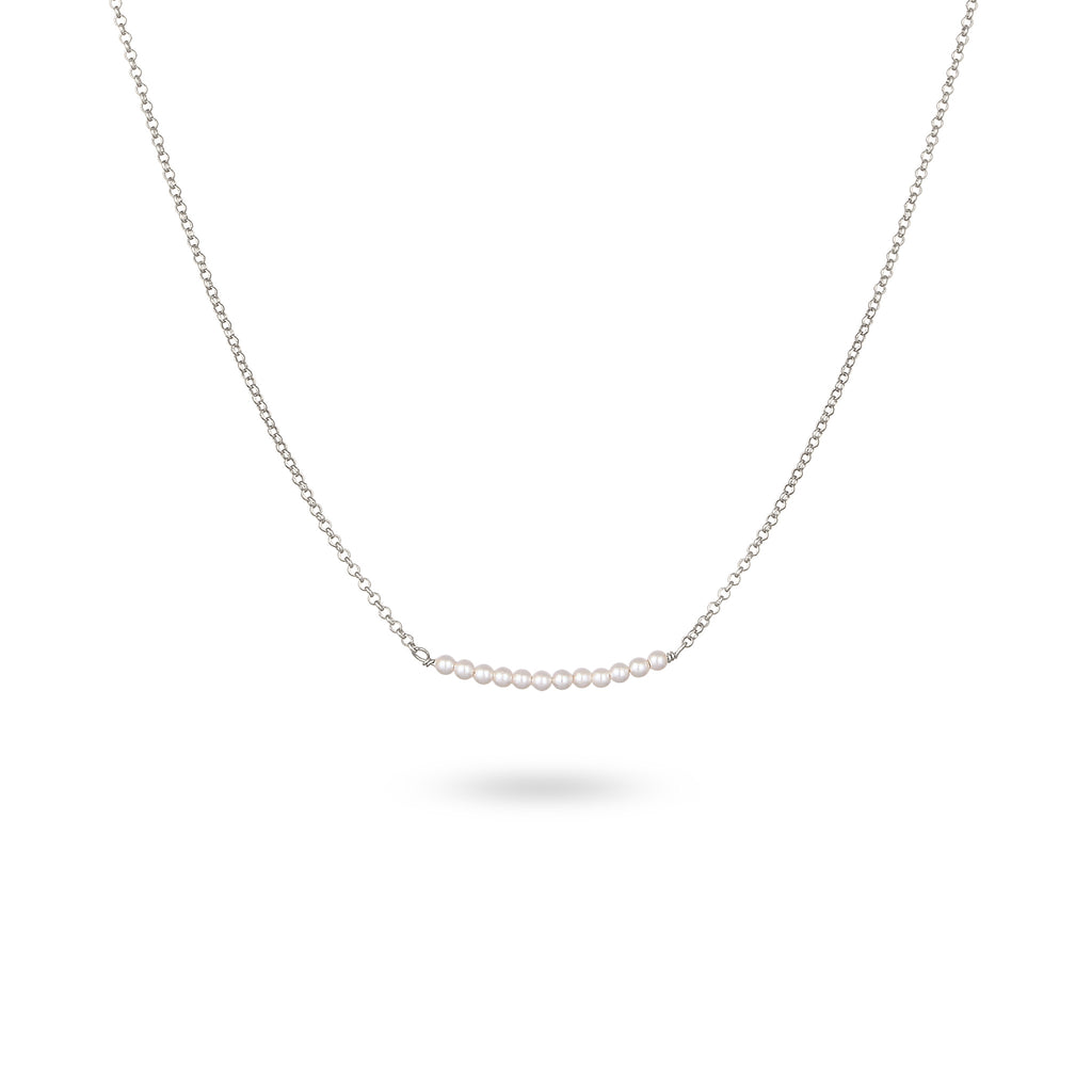 Silber - Elli | Halskette | mit Perlen von Swarovski® (Weiß) | 925 Sterling Silber