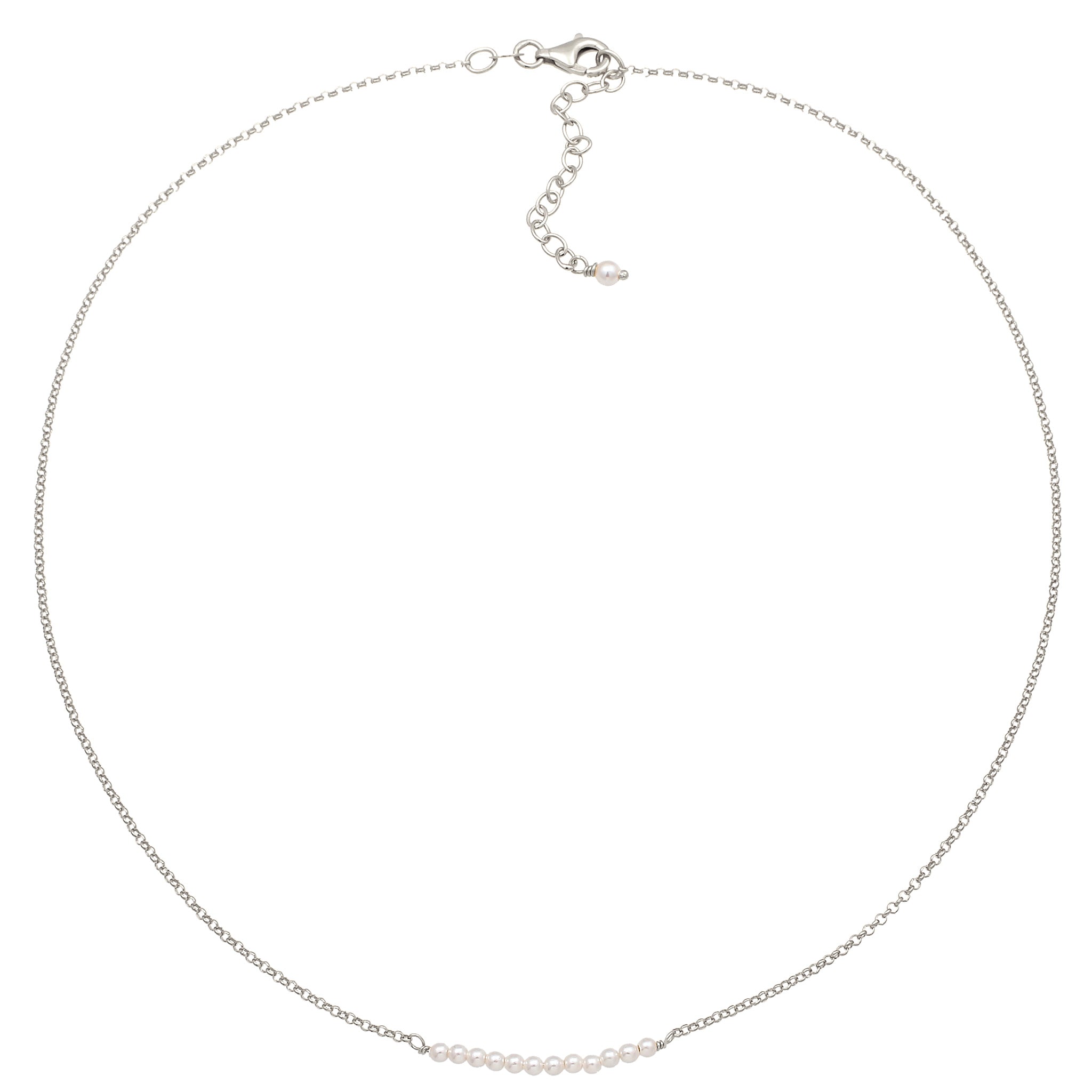 Silber - Elli | Halskette | mit Perlen von Swarovski® (Weiß) | 925 Sterling Silber