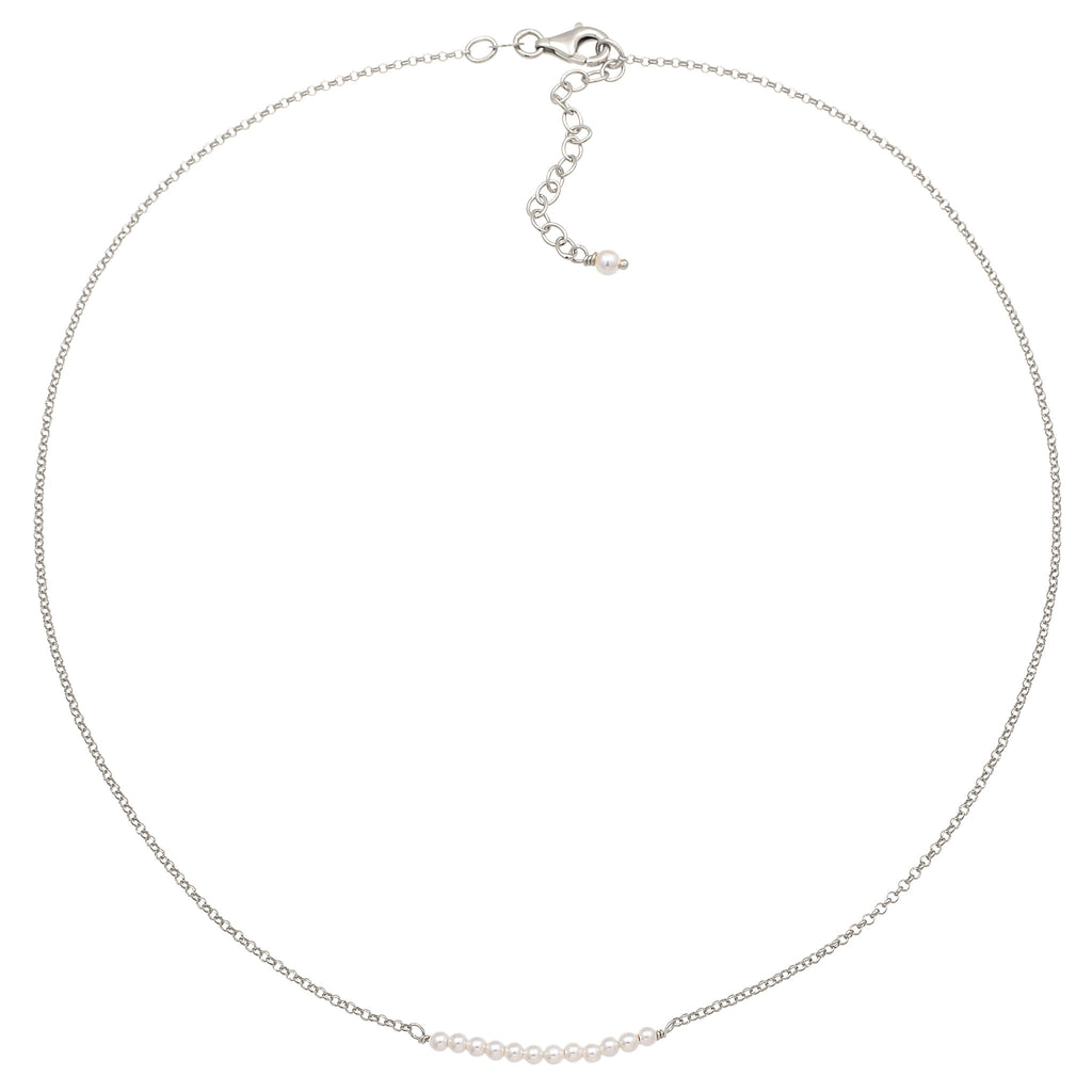 Silber - Elli | Halskette | mit Perlen von Swarovski® (Weiß) | 925 Sterling Silber