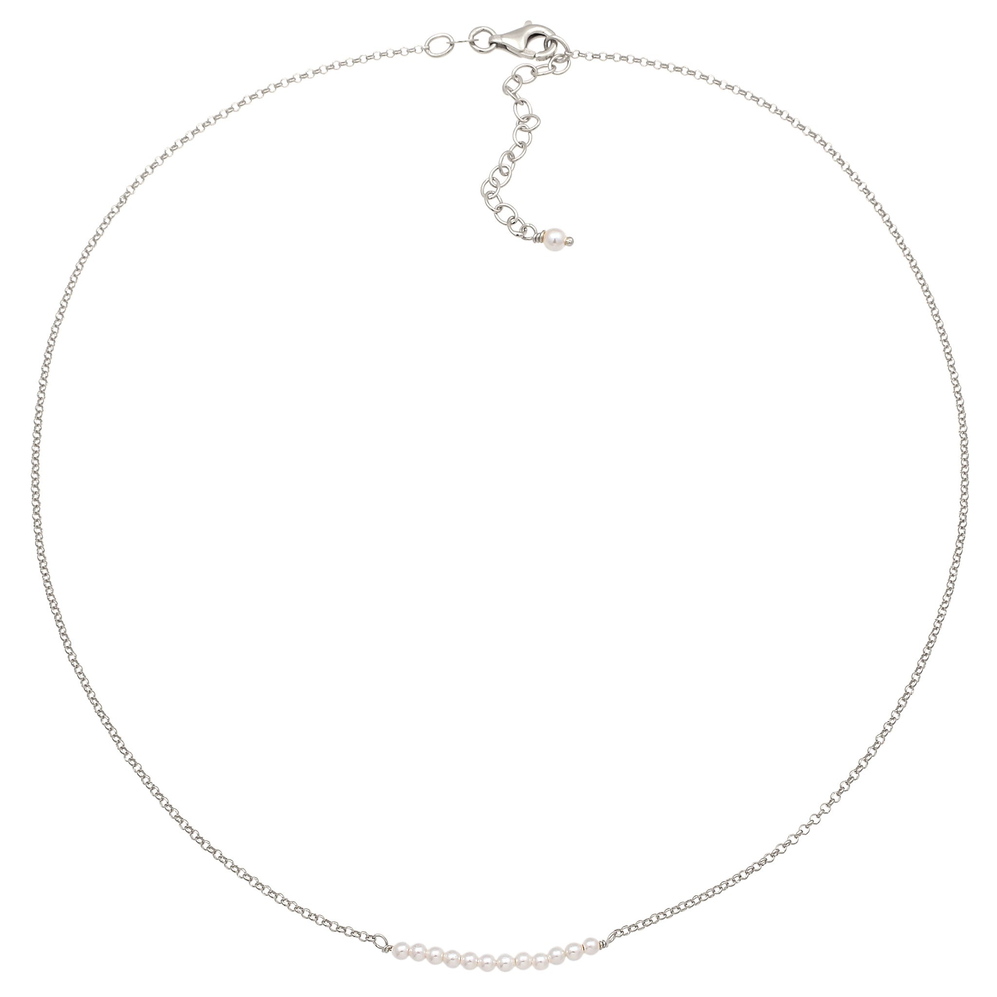 Silber - Elli | Halskette | mit Perlen von Swarovski® (Weiß) | 925 Sterling Silber