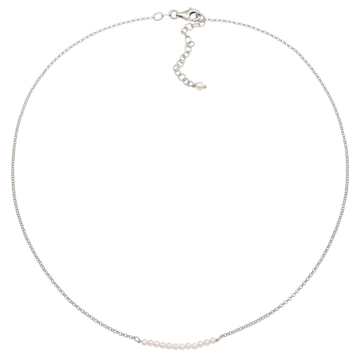 Silber - Elli | Halskette | mit Perlen von Swarovski® (Weiß) | 925 Sterling Silber