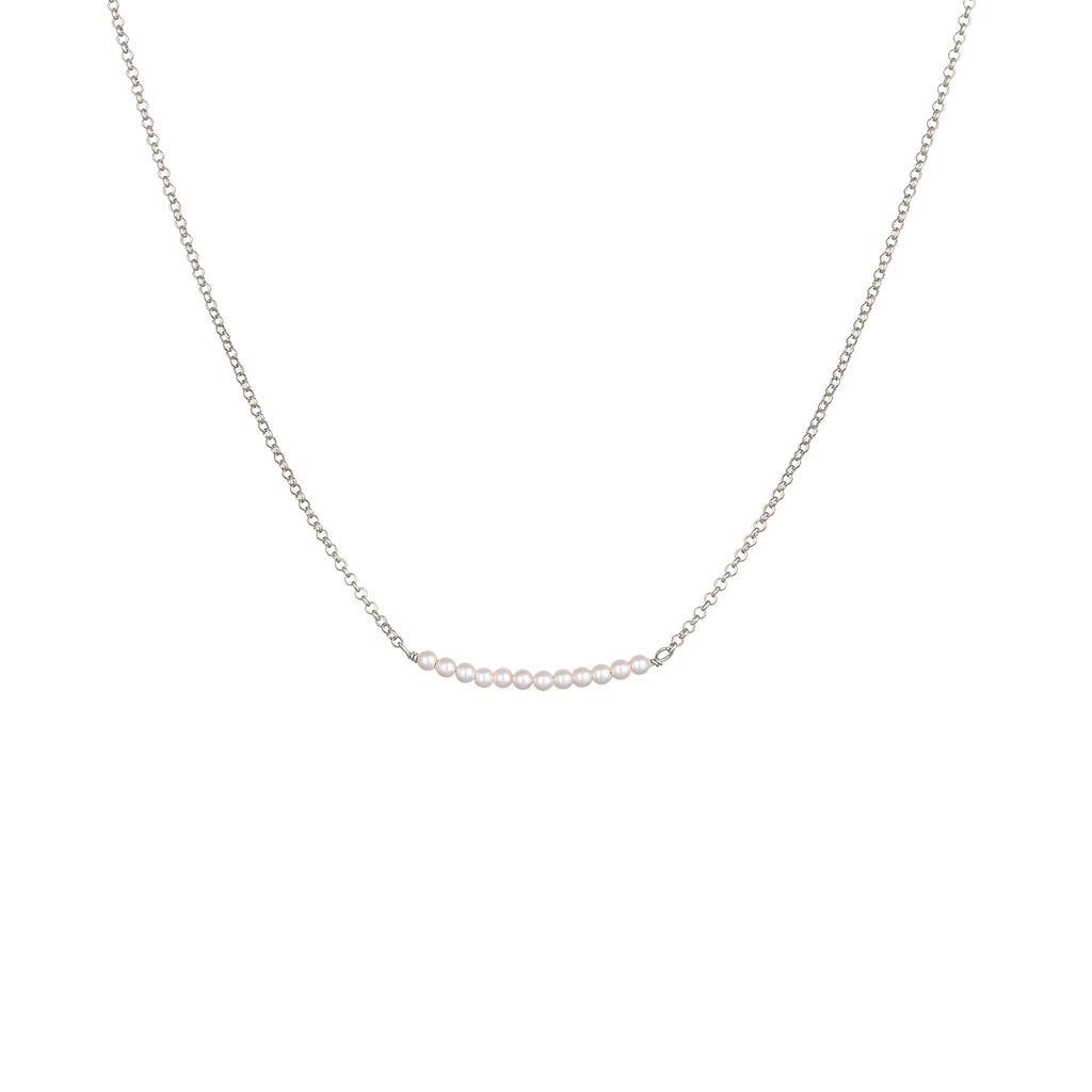 Silber - Elli | Halskette | mit Perlen von Swarovski® (Weiß) | 925 Sterling Silber