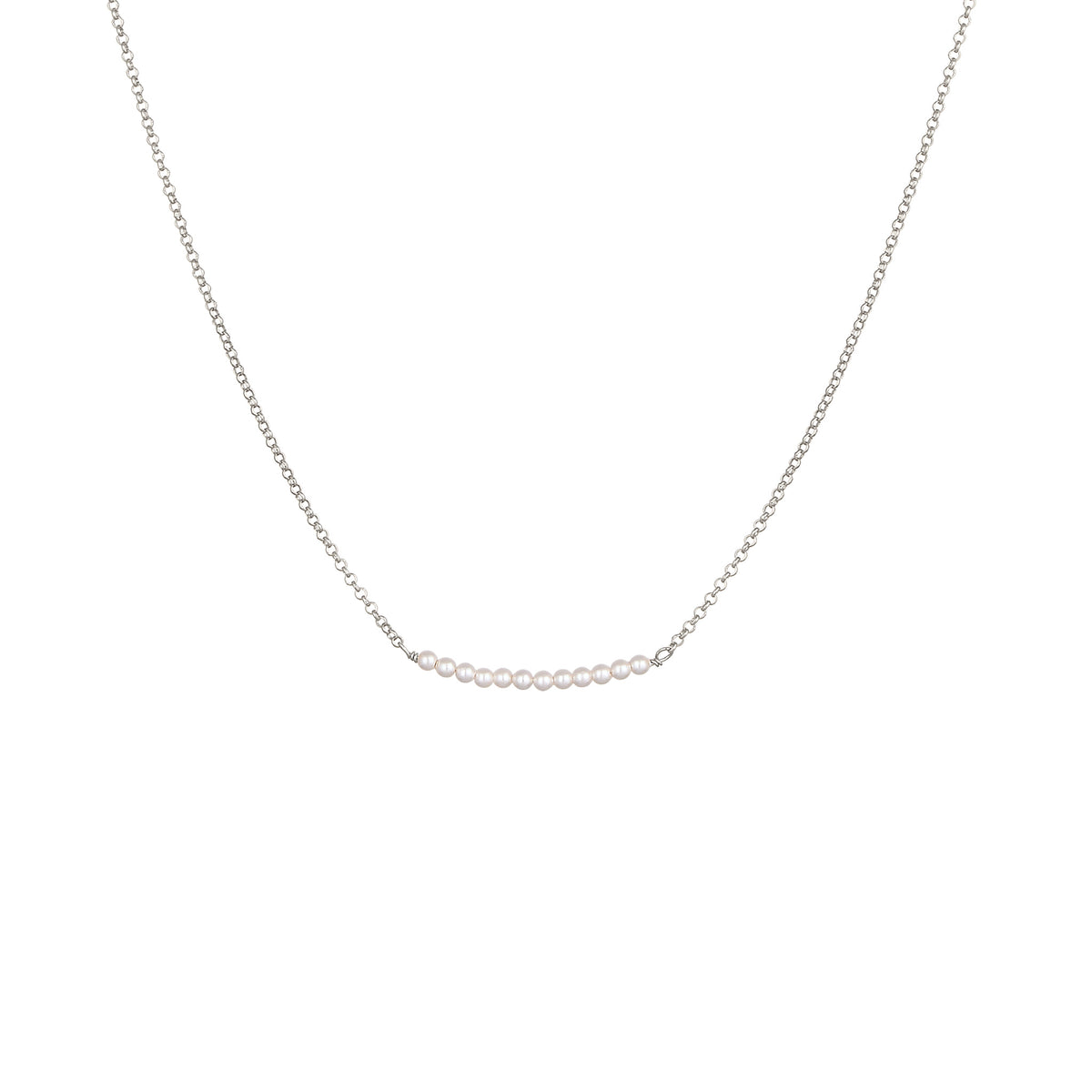 Silber - Elli | Halskette | mit Perlen von Swarovski® (Weiß) | 925 Sterling Silber
