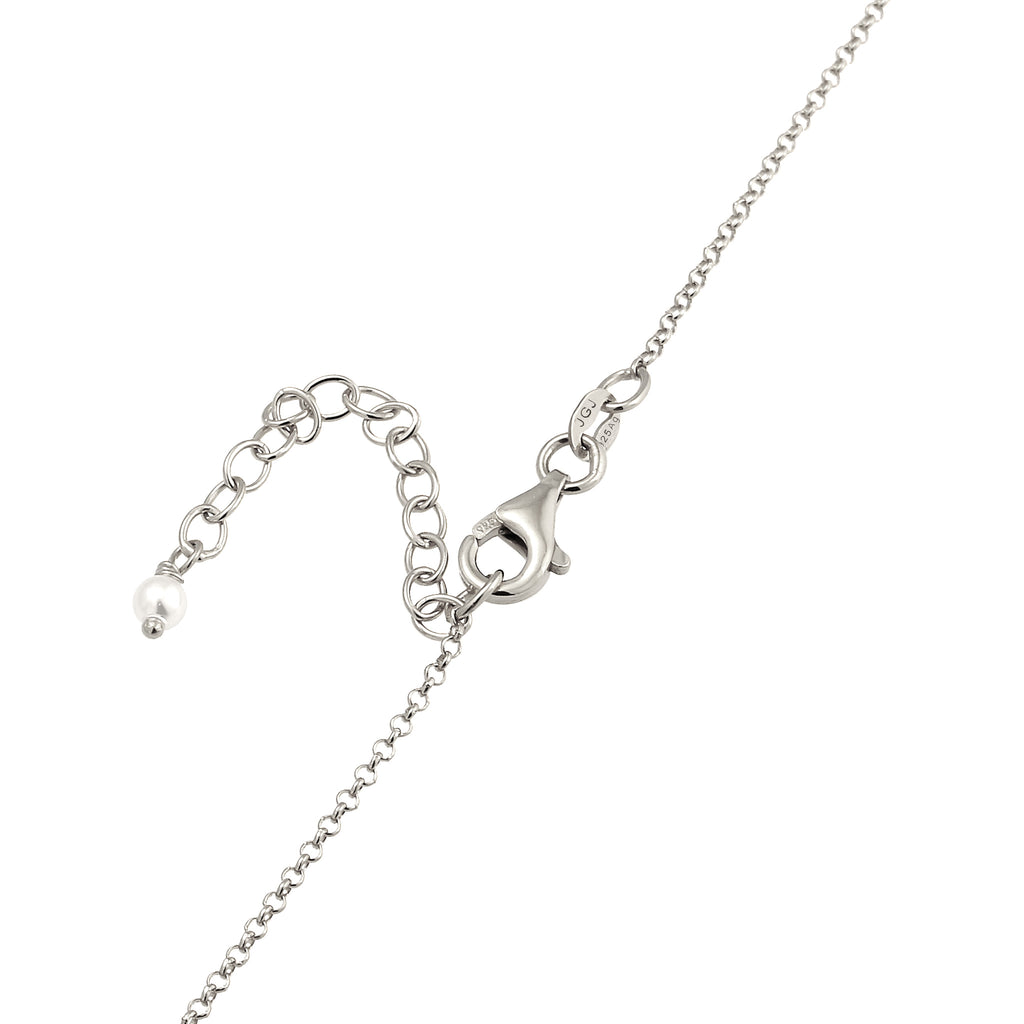 Silber - Elli | Halskette | mit Perlen von Swarovski® (Weiß) | 925 Sterling Silber