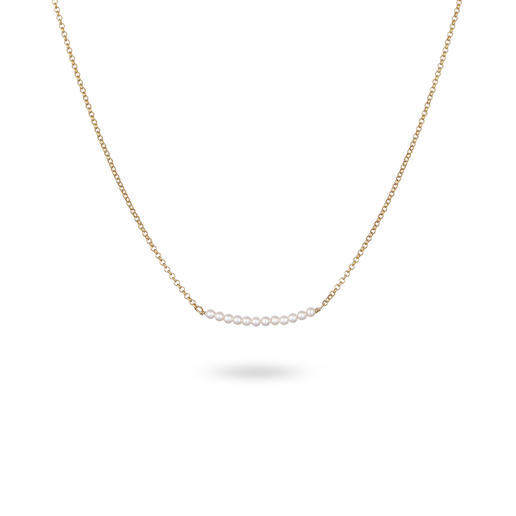 Gold - Elli | Halskette | mit Perlen von Swarovski® (Weiß) | 925 Sterling Silber vergoldet