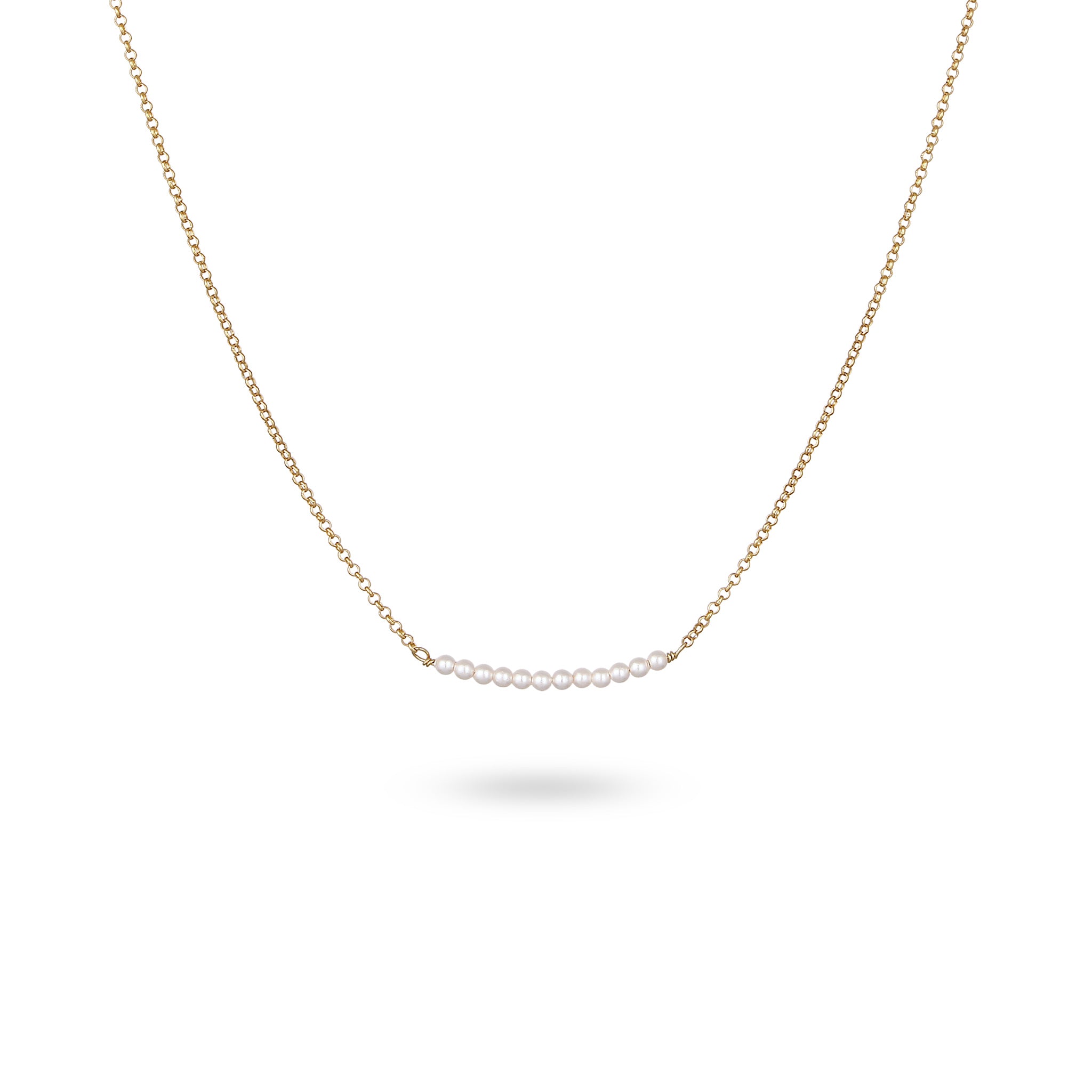 Gold - Elli | Halskette | mit Perlen von Swarovski® (Weiß) | 925 Sterling Silber vergoldet