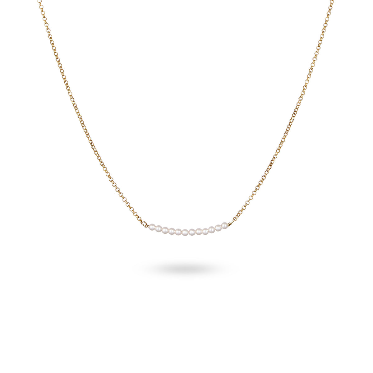 Gold - Elli | Halskette | mit Perlen von Swarovski® (Weiß) | 925 Sterling Silber vergoldet