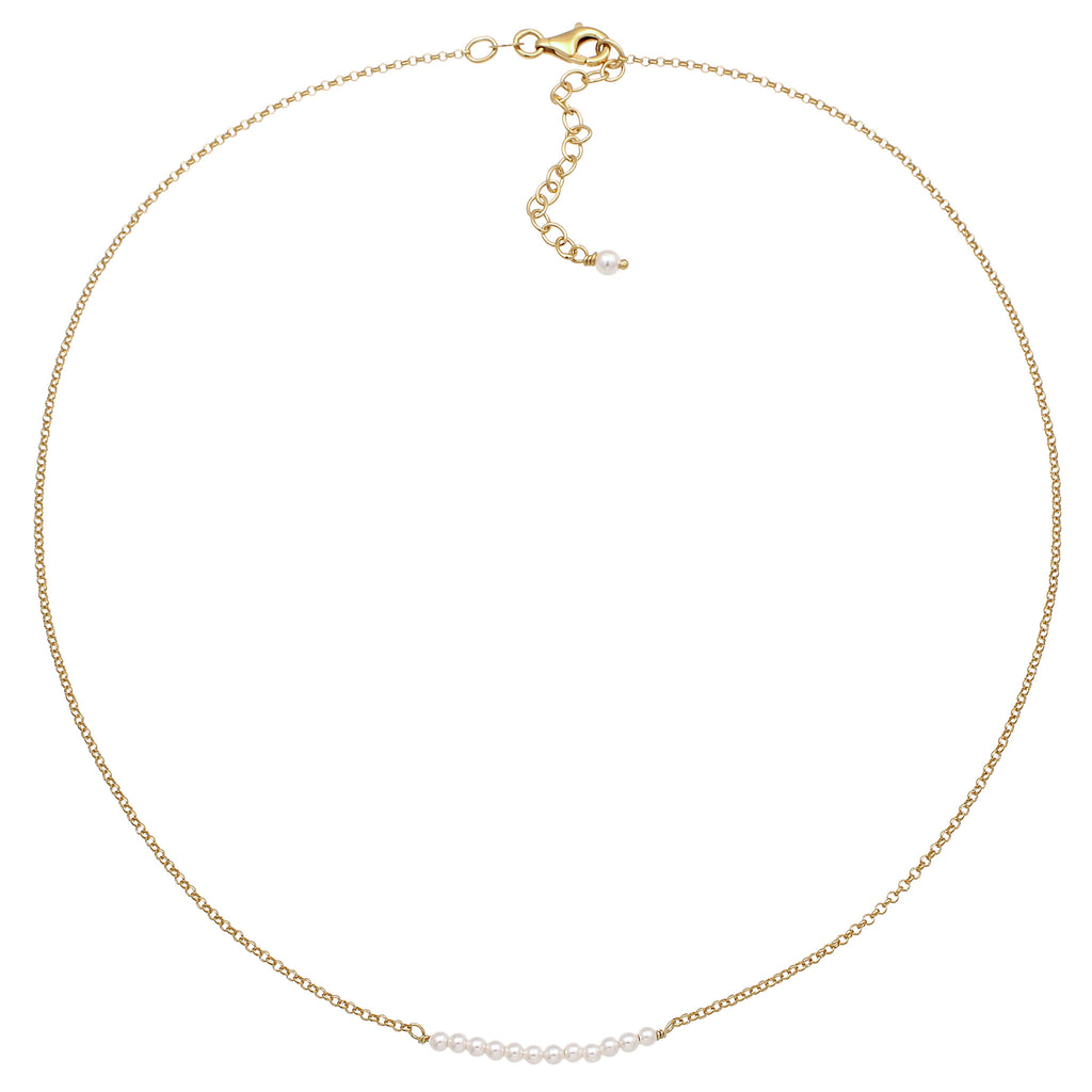 Gold - Elli | Halskette | mit Perlen von Swarovski® (Weiß) | 925 Sterling Silber vergoldet